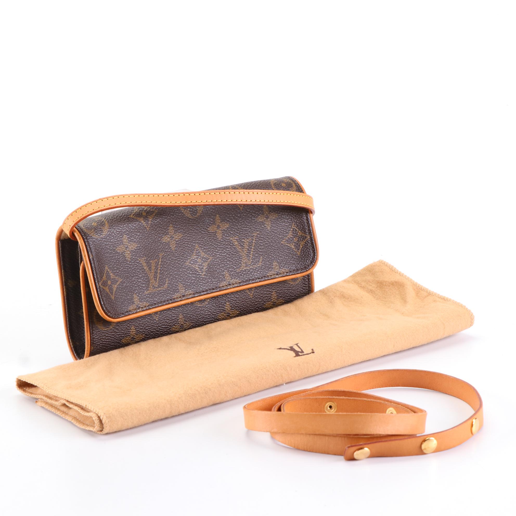 Louis Vuitton Twin Pochette PM in Monogram Canvas/Vachetta Leather with Straps