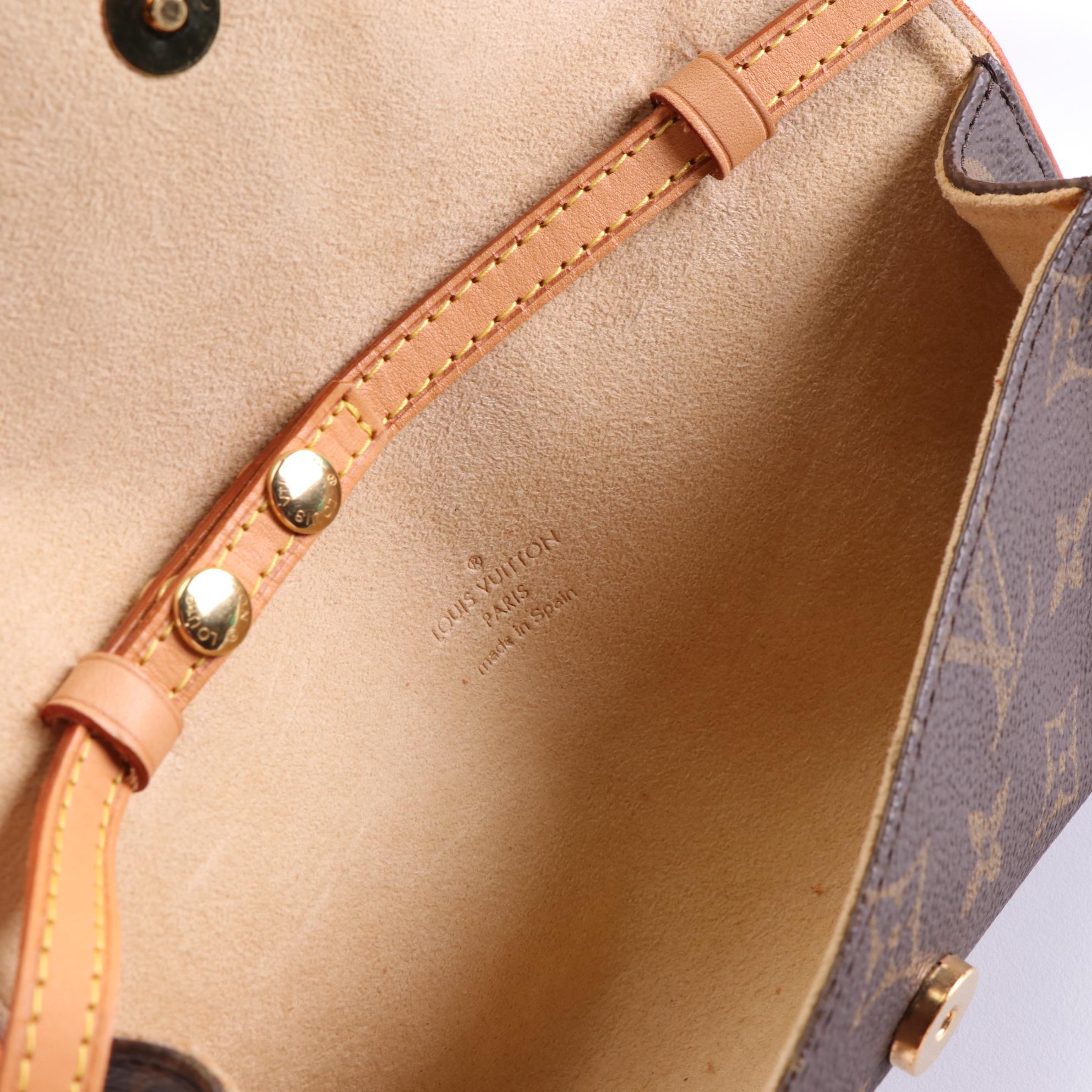 Louis Vuitton Twin Pochette PM in Monogram Canvas/Vachetta Leather with Straps