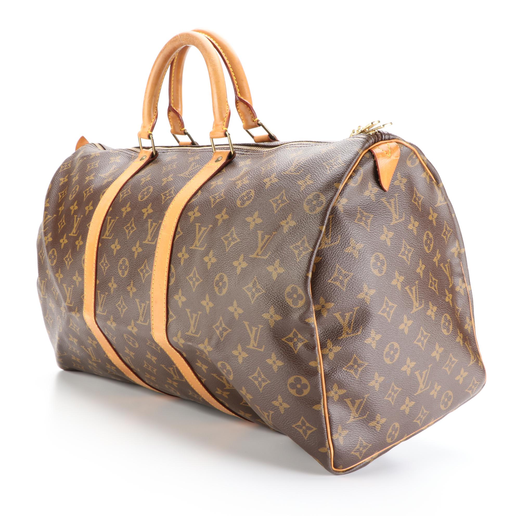 Louis Vuitton Keepall 50 in Monogram Canvas and Vachetta Leather