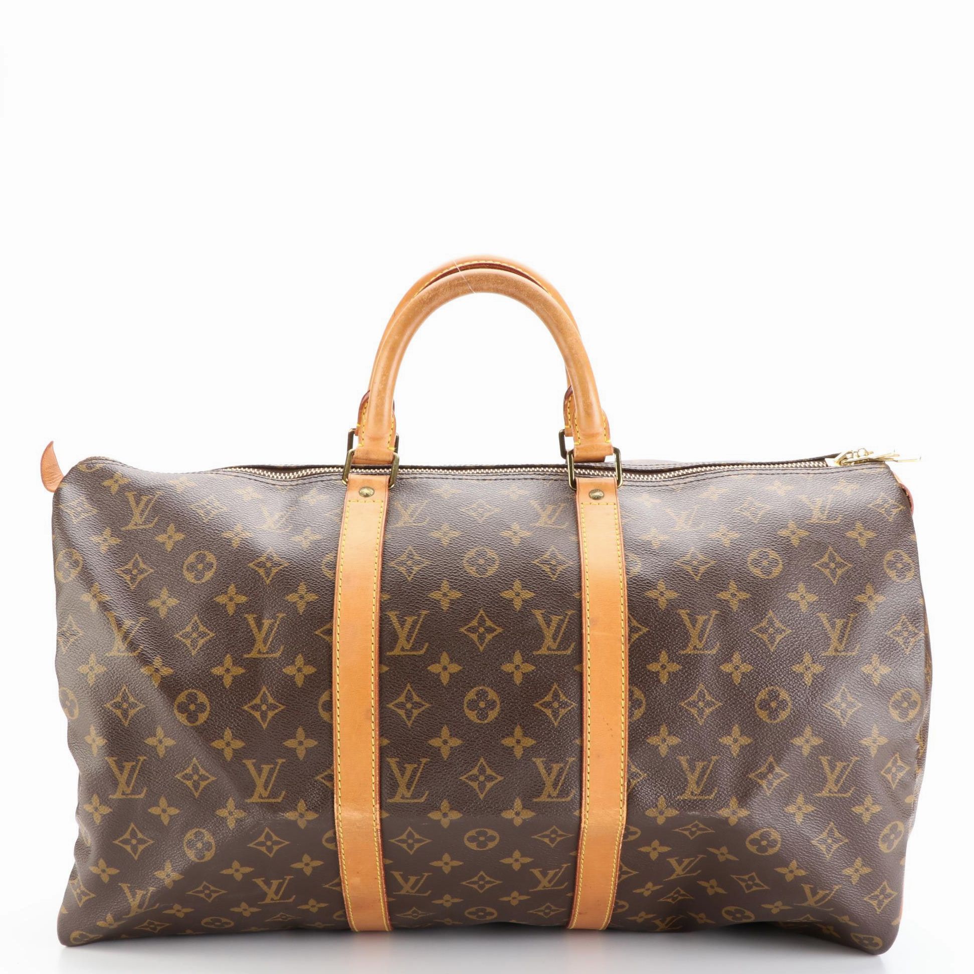 Louis Vuitton Keepall 50 in Monogram Canvas and Vachetta Leather