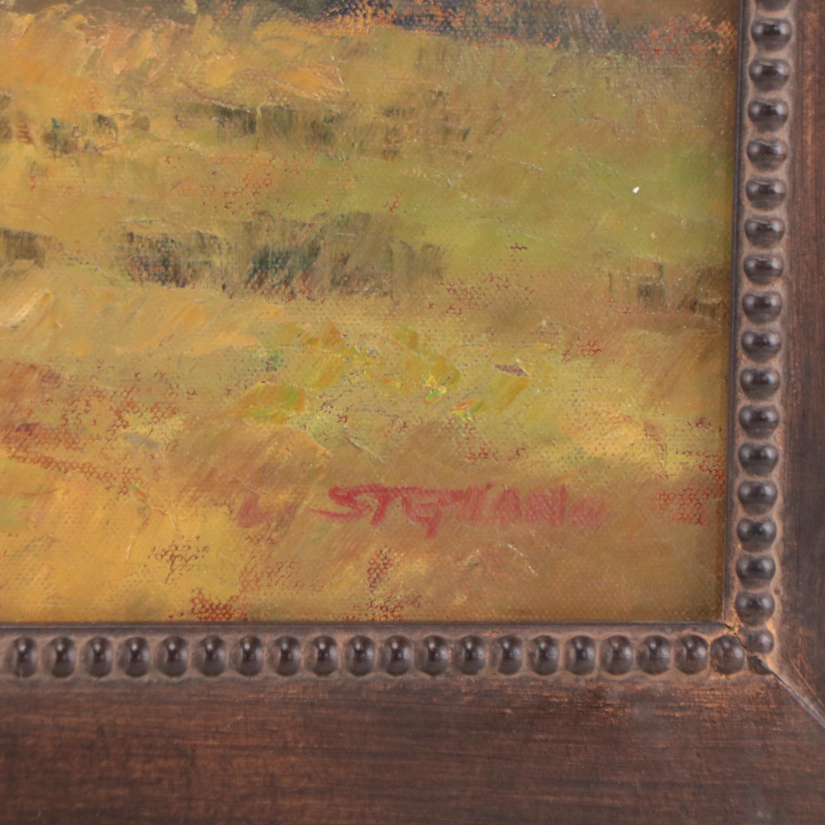 L. Stephano Oil Painting of Marsh Landscape