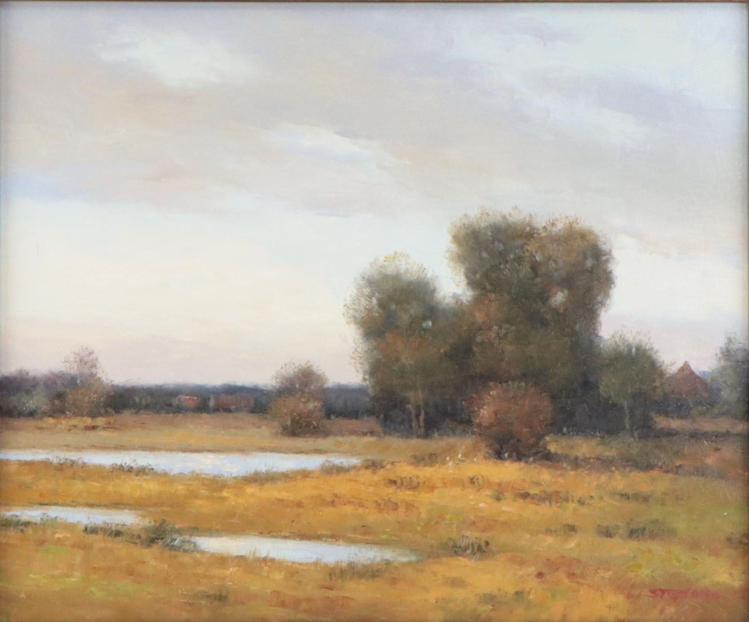 L. Stephano Oil Painting of Marsh Landscape