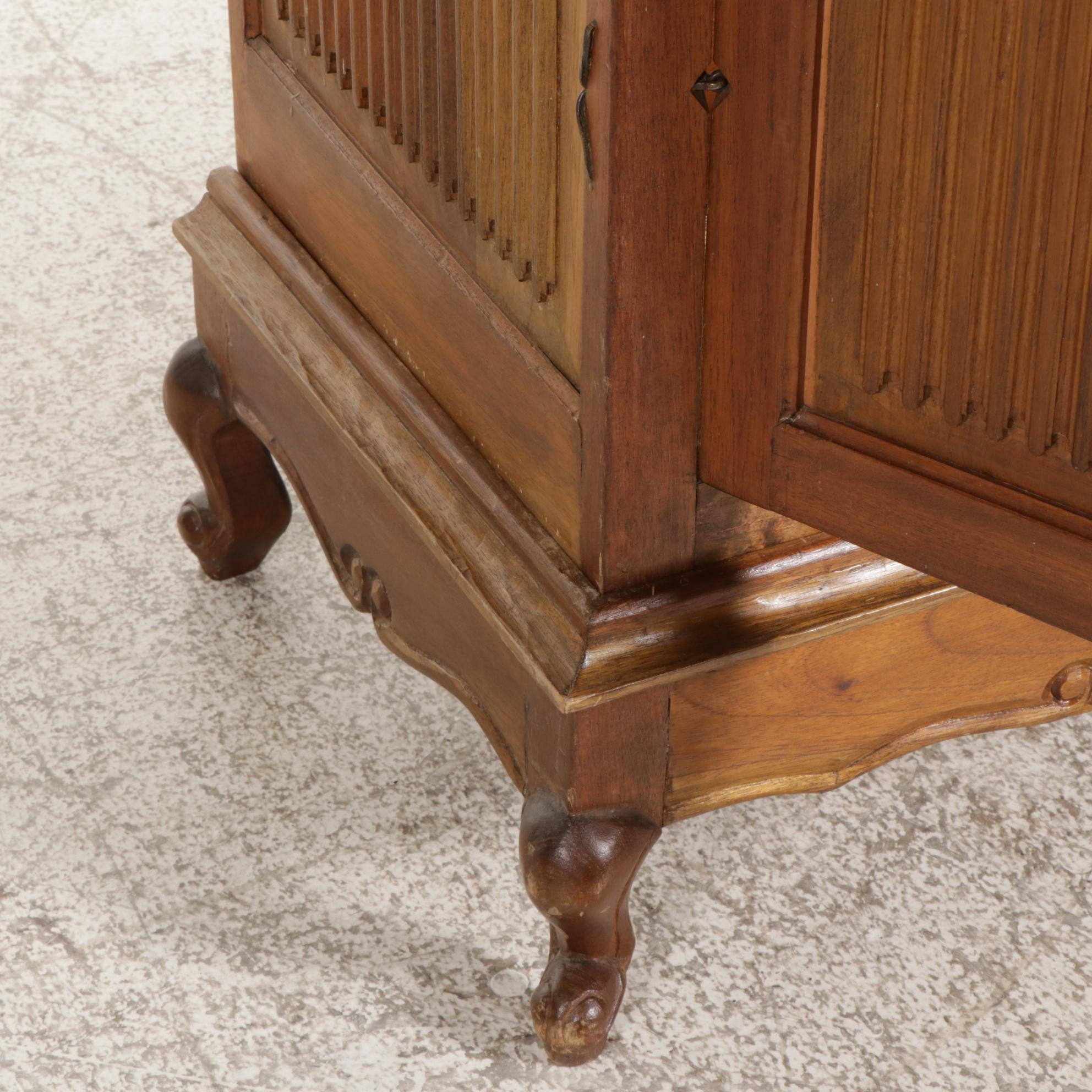 Baroque Style Guatemalan Hardwood Cabinet-on-Stand, Late 20th Century