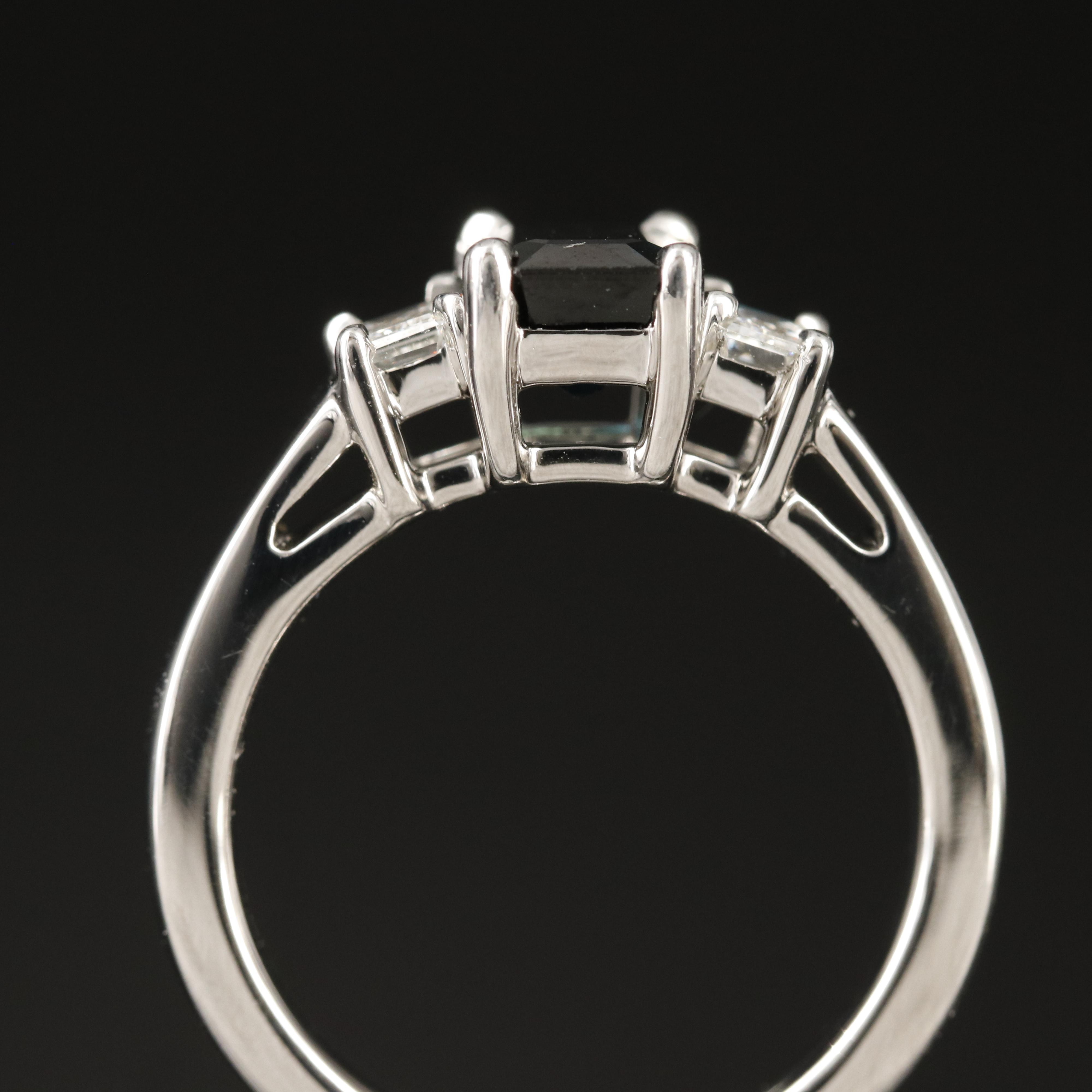 Platinum 1.77 CT Sapphire and Diamond Ring