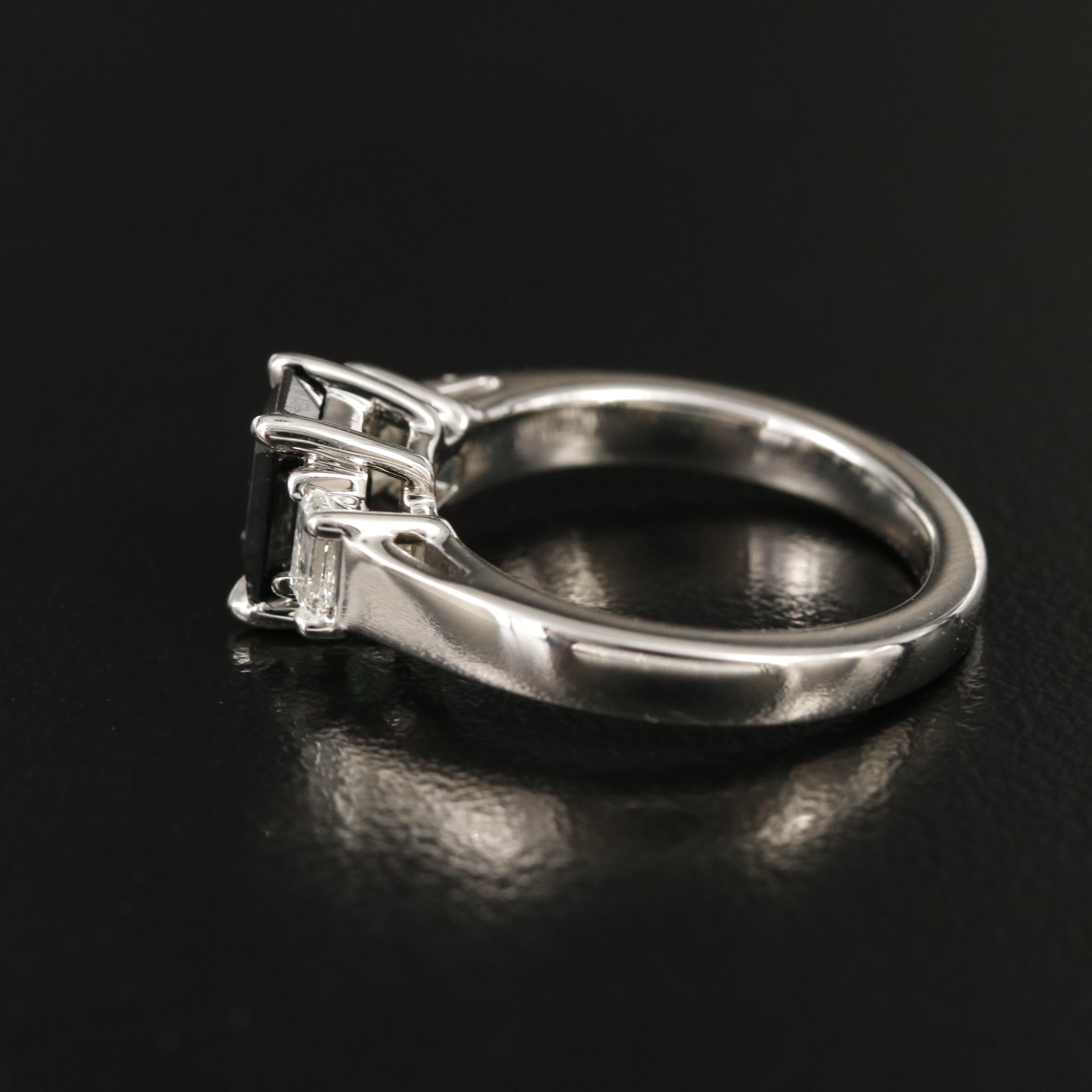 Platinum 1.77 CT Sapphire and Diamond Ring