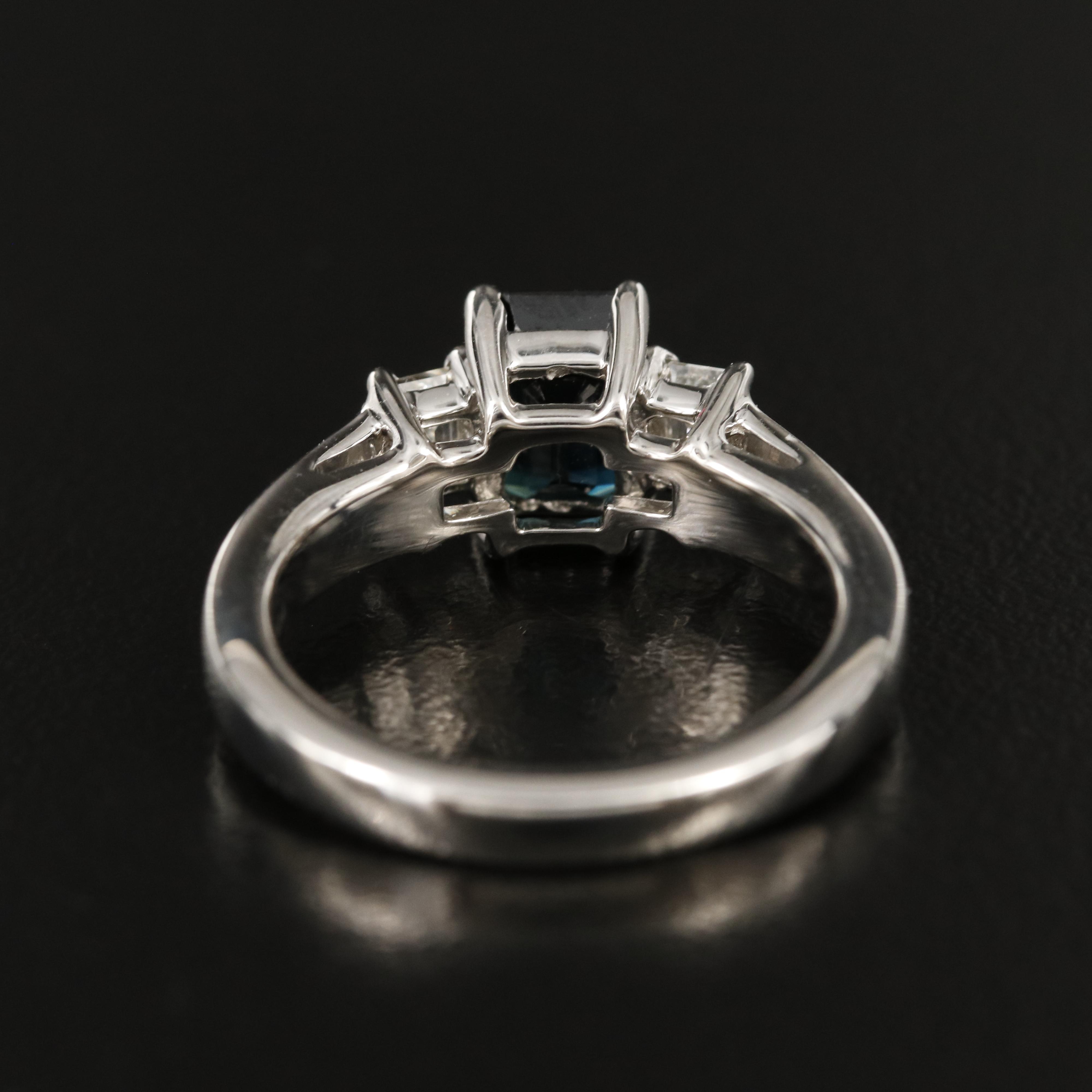 Platinum 1.77 CT Sapphire and Diamond Ring