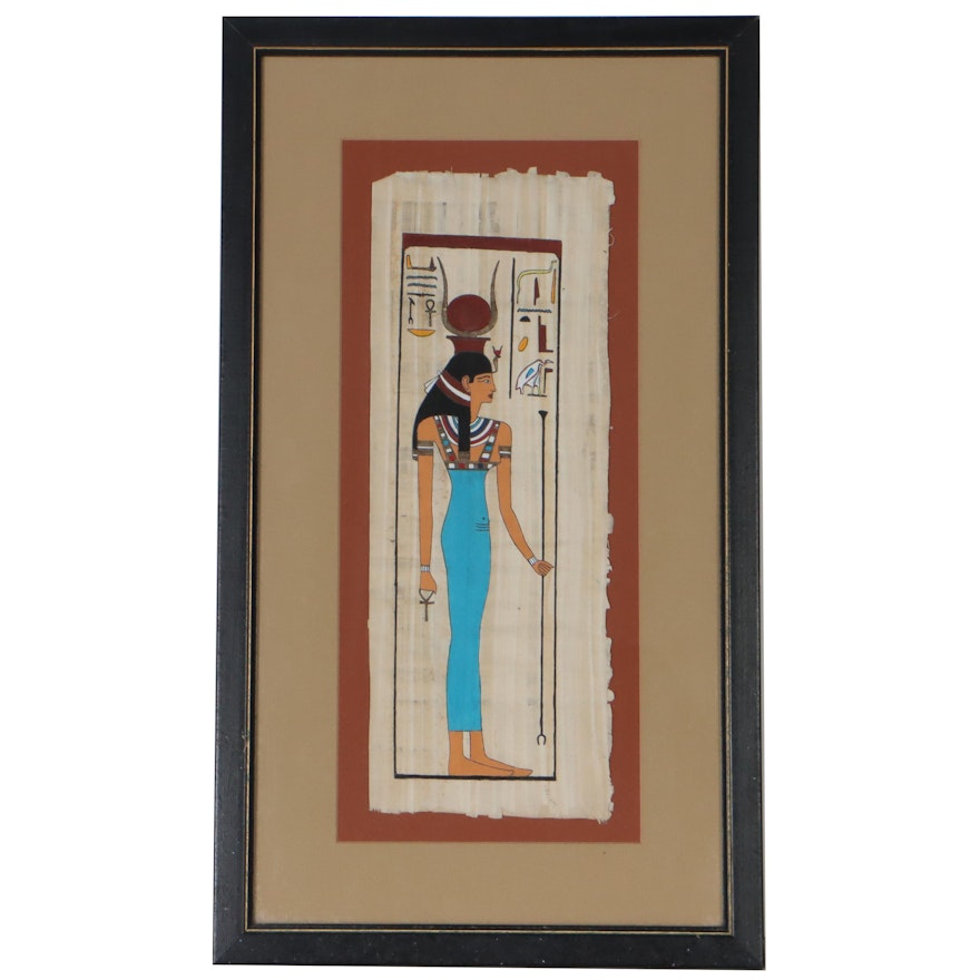 Egyptian Inspired Figural Gouache Painting