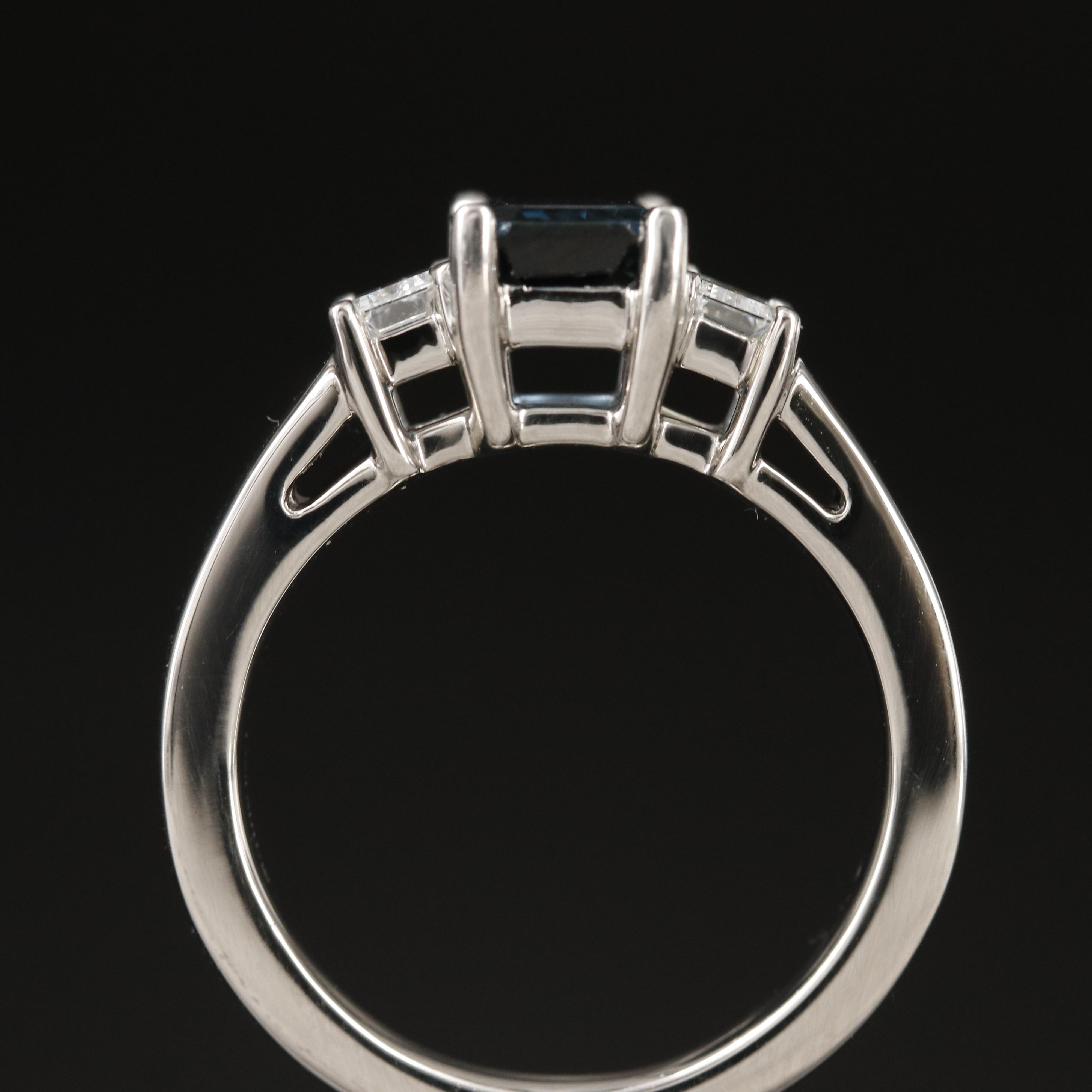 Platinum 1.52 CT Sapphire and Diamond Ring