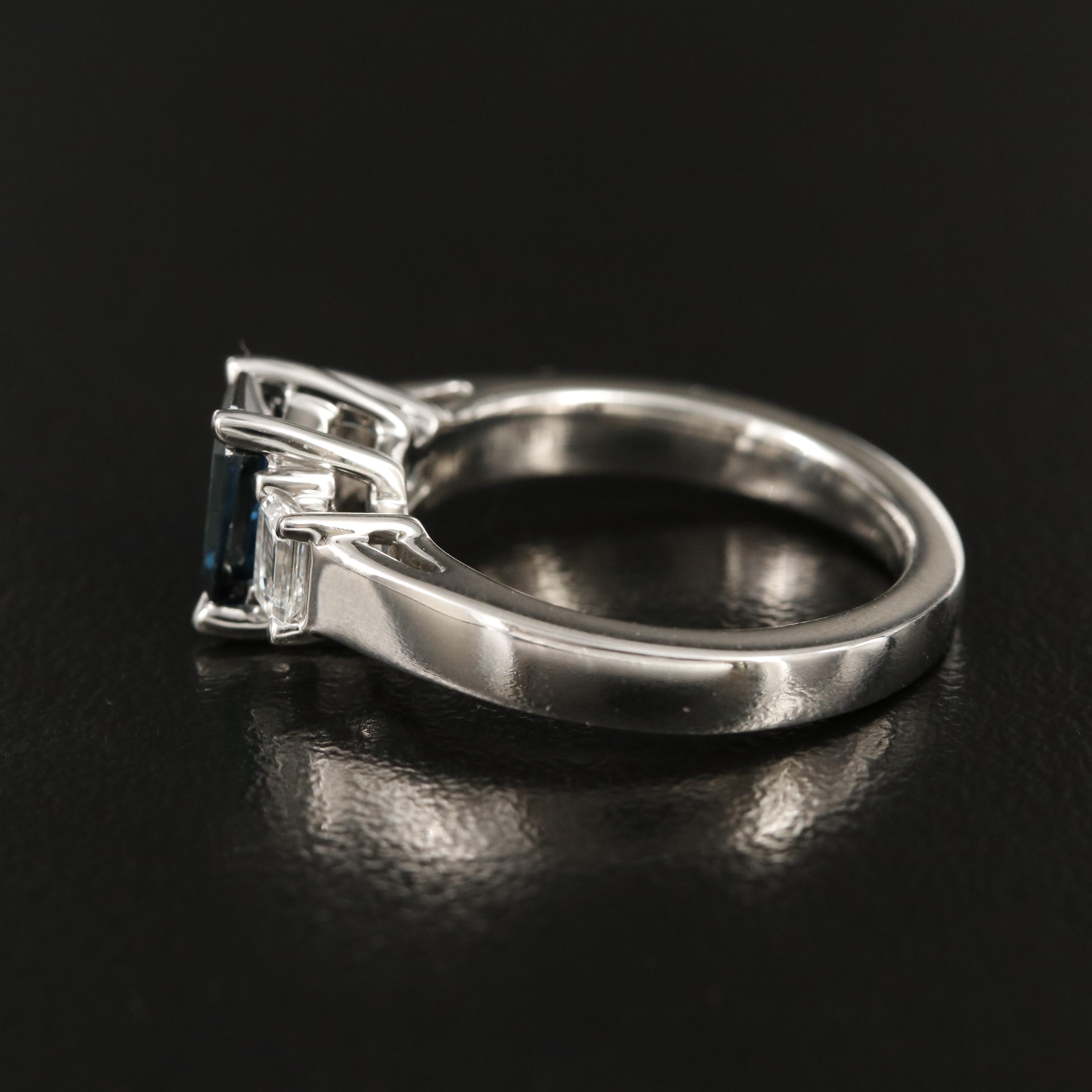 Platinum 1.52 CT Sapphire and Diamond Ring