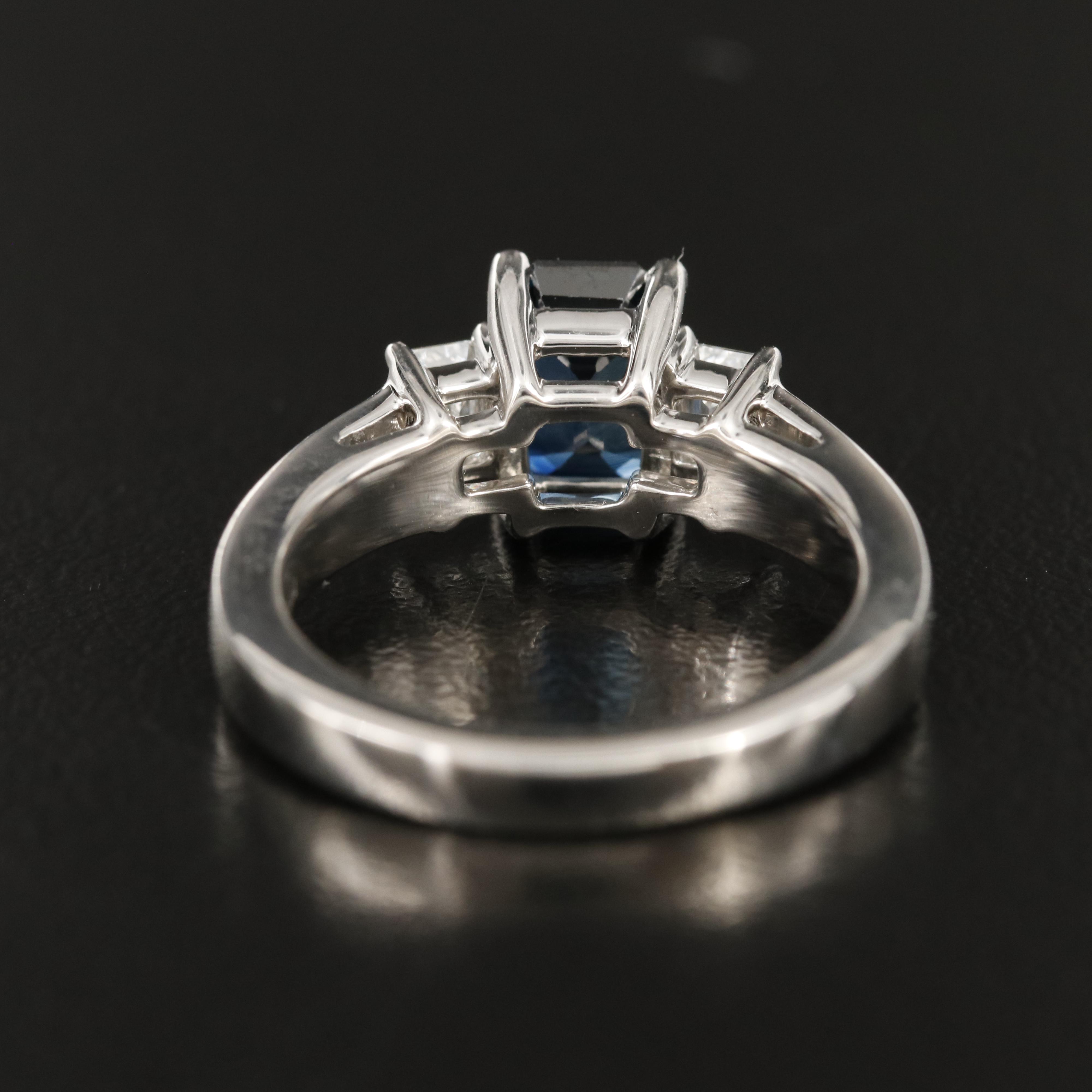 Platinum 1.52 CT Sapphire and Diamond Ring