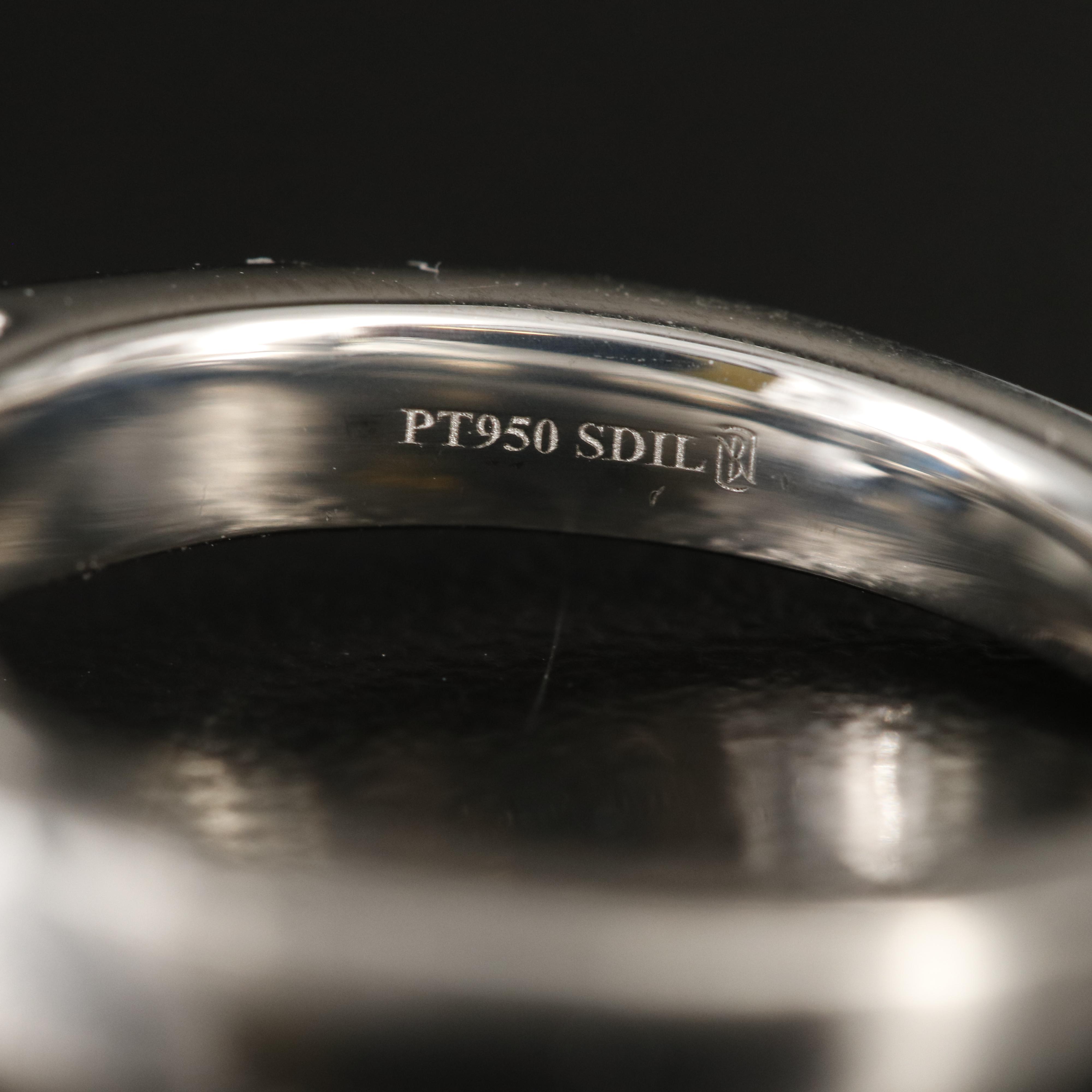 Platinum 1.52 CT Sapphire and Diamond Ring