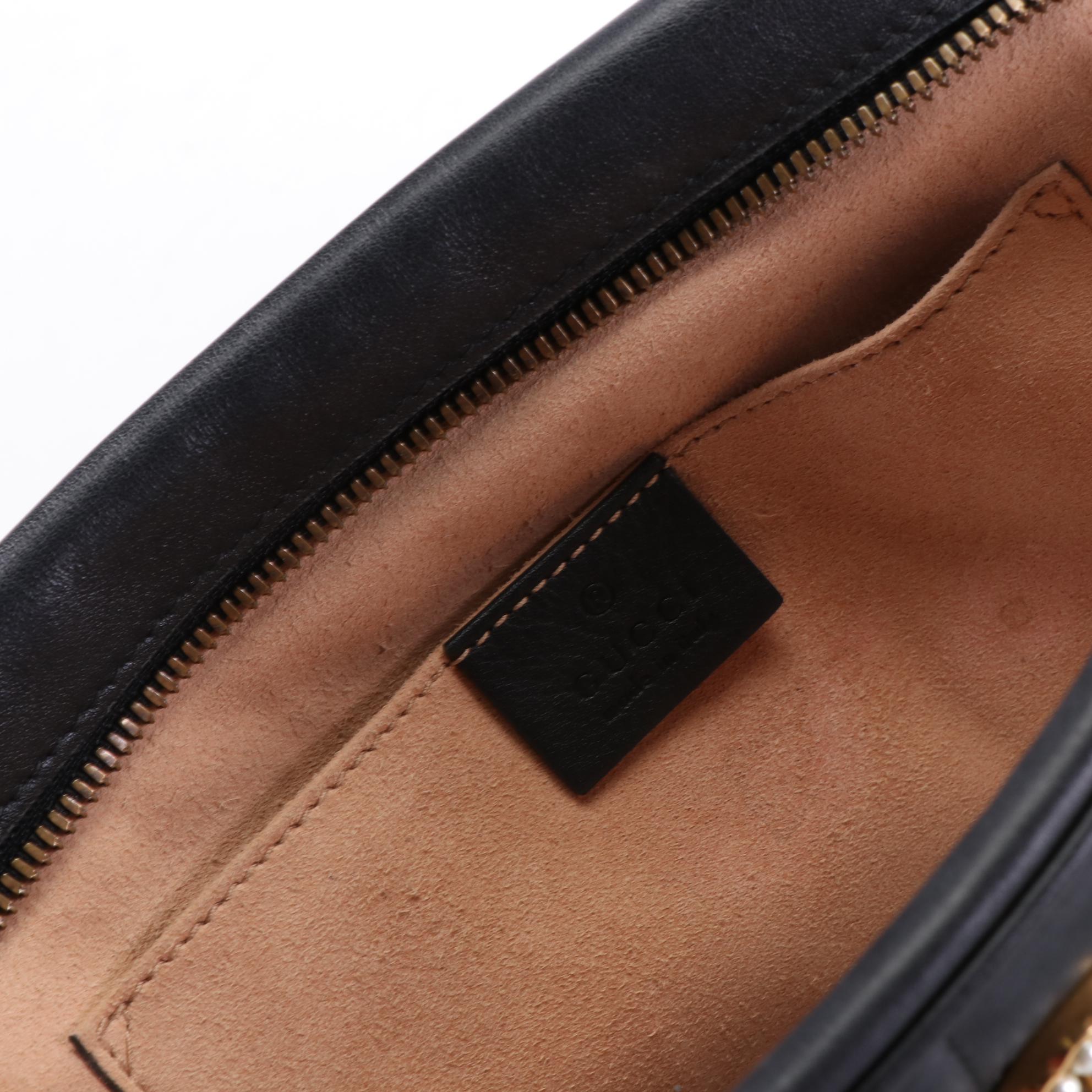 Gucci GG Marmont Imitation Pearl Small Shoulder Bag in Quilted Leather