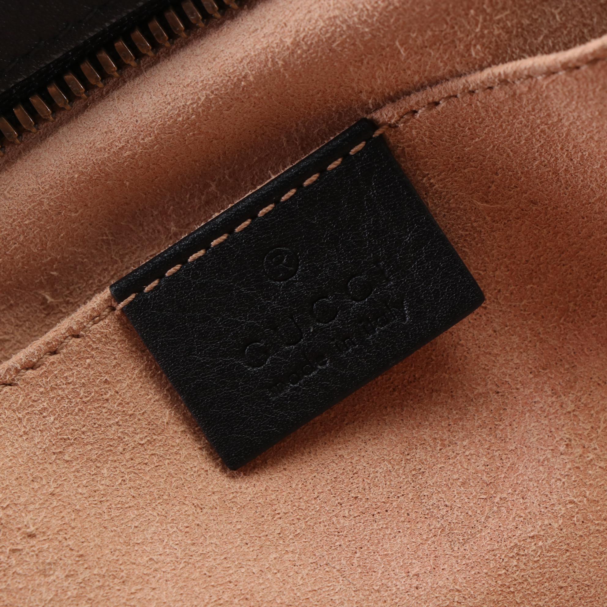 Gucci GG Marmont Imitation Pearl Small Shoulder Bag in Quilted Leather