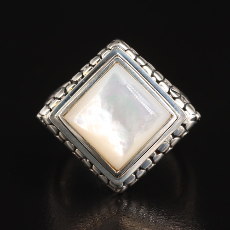 Michael Dawkins Sterling Mother of Pearl Ring