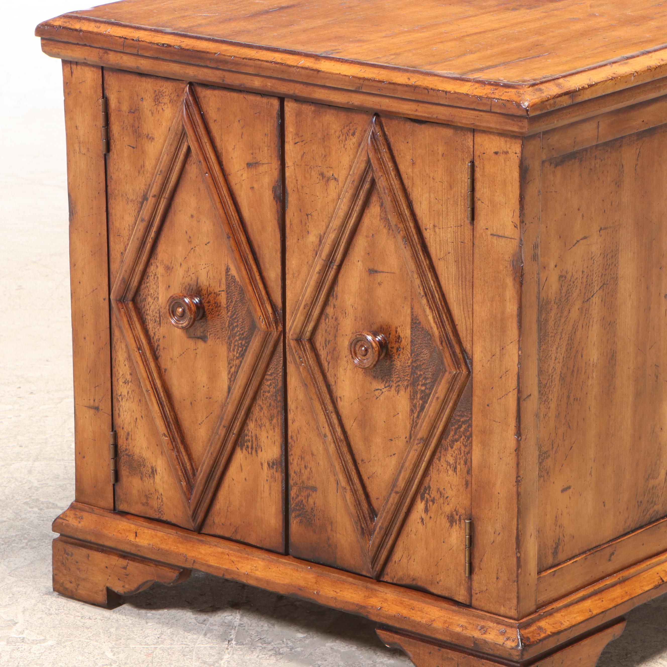 End Table Cabinet with Distressed Finish