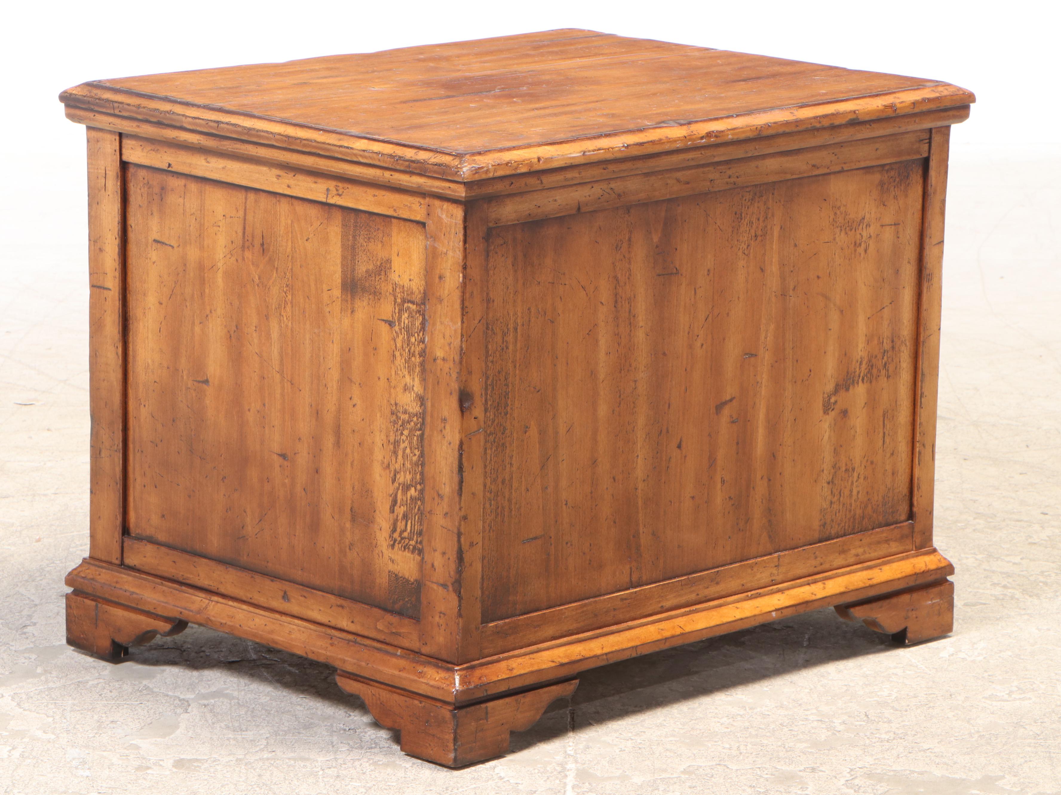 End Table Cabinet with Distressed Finish