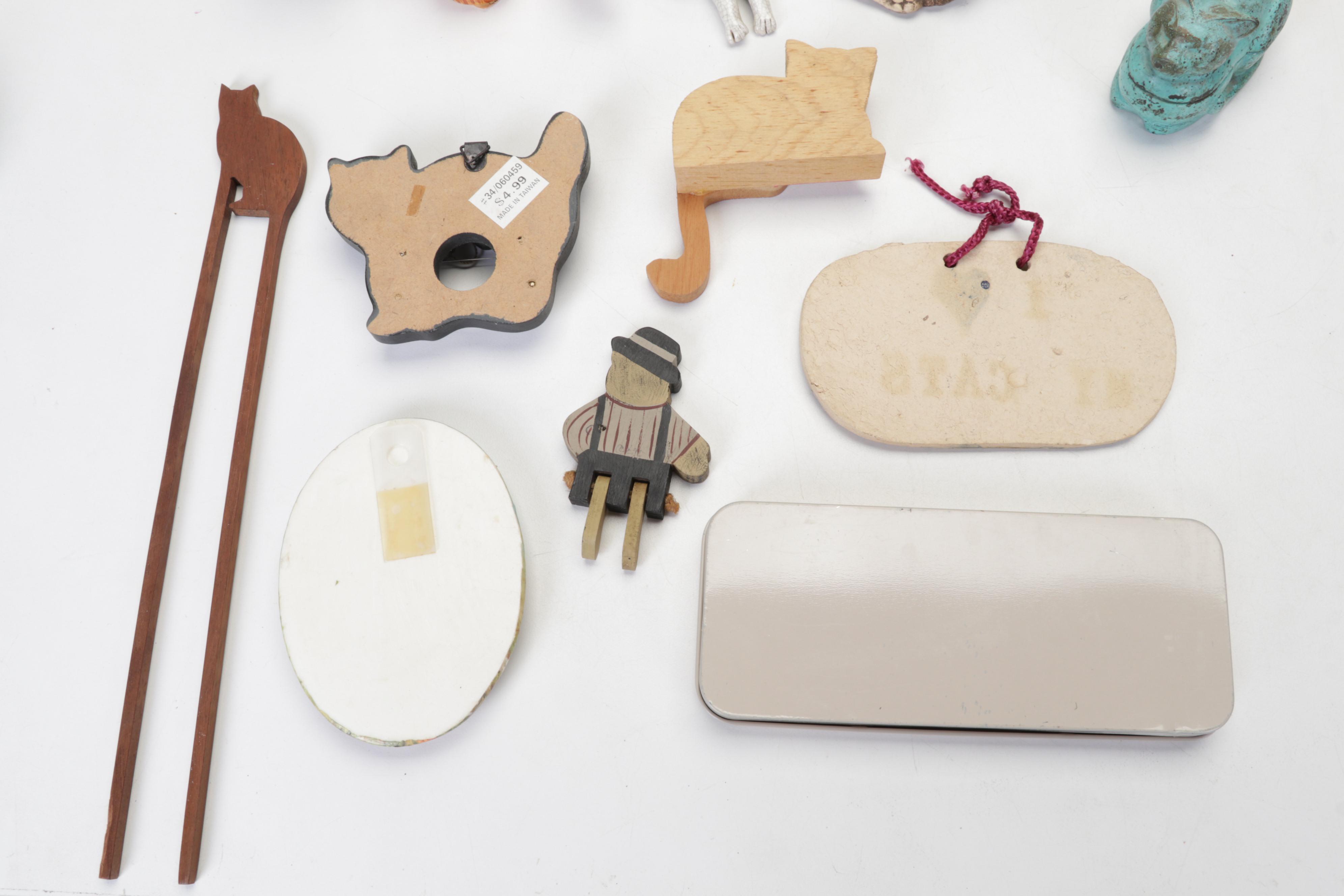 Hand-Painted Wood, Metal, Tin, & More Cat Figurines & Decor Feat. Laurel Burch