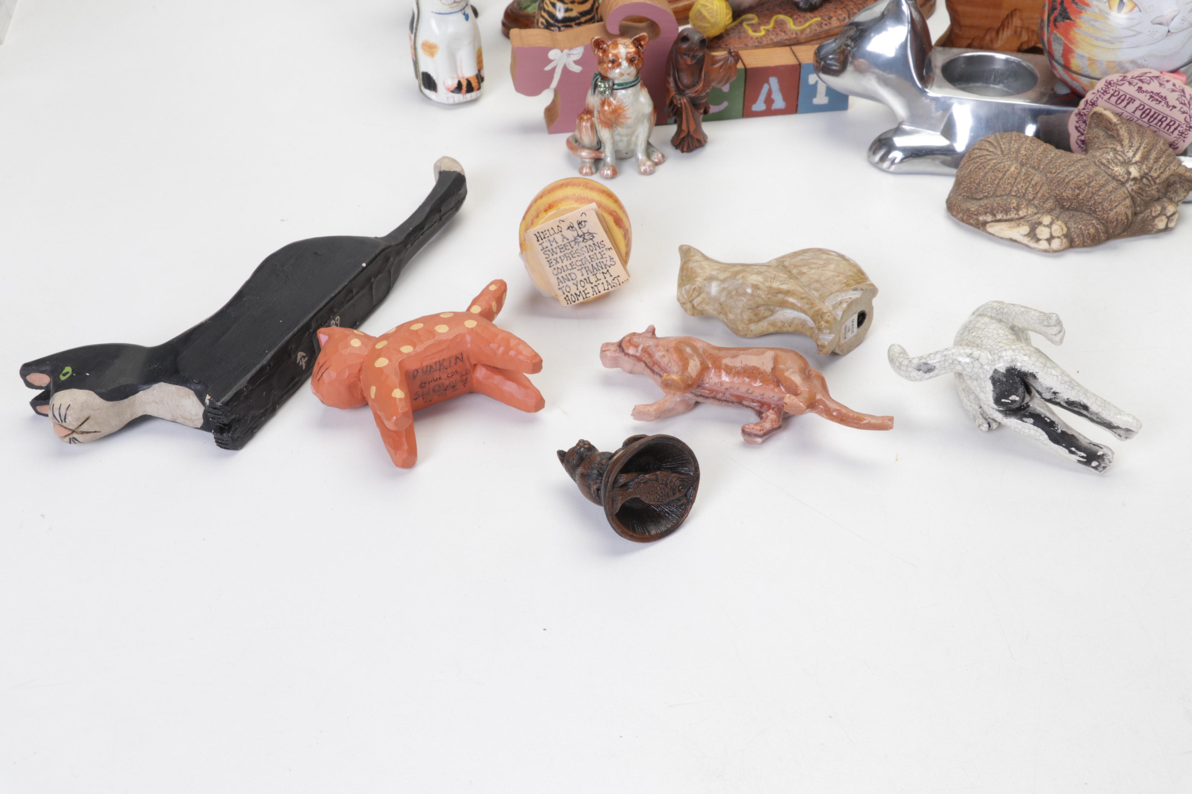 Hand-Painted Wood, Metal, Tin, & More Cat Figurines & Decor Feat. Laurel Burch