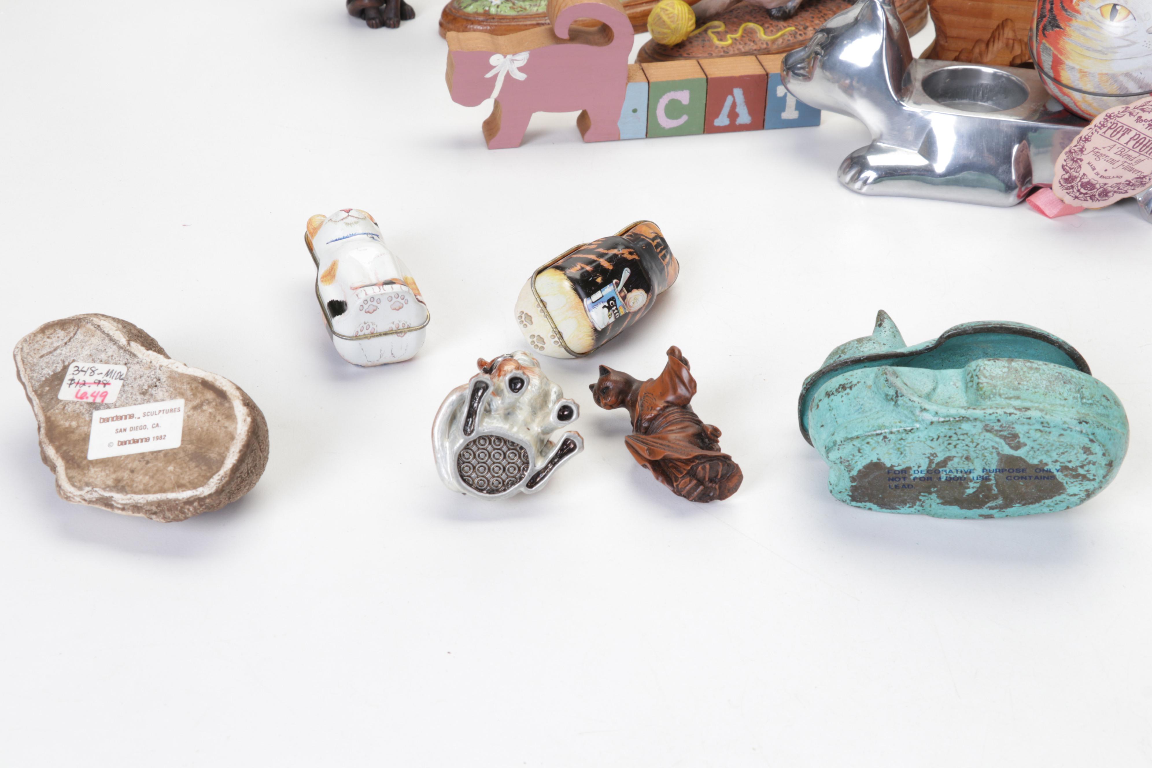 Hand-Painted Wood, Metal, Tin, & More Cat Figurines & Decor Feat. Laurel Burch