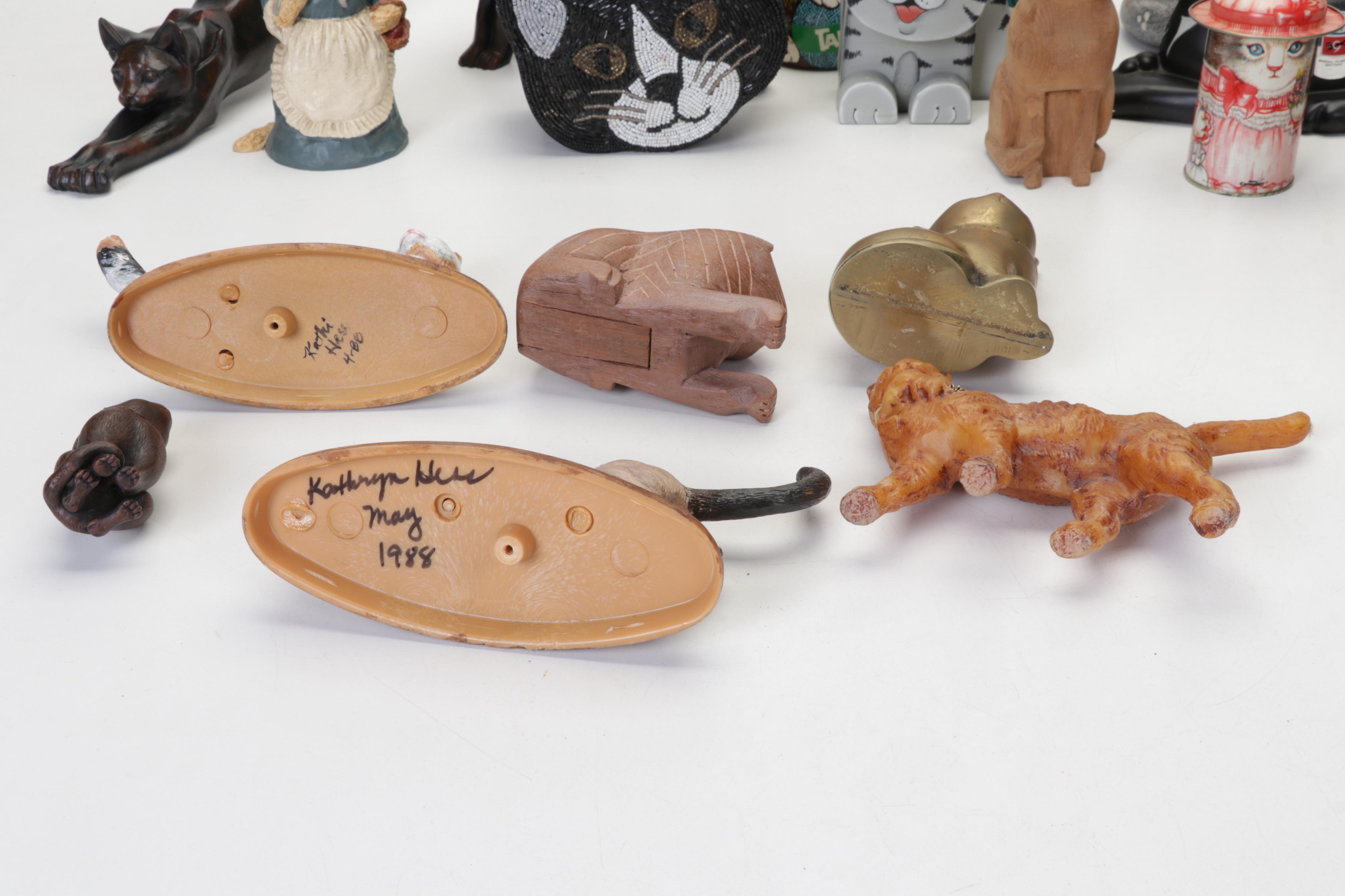 Hand-Painted Wood, Metal, Tin, & More Cat Figurines & Decor Feat. Laurel Burch