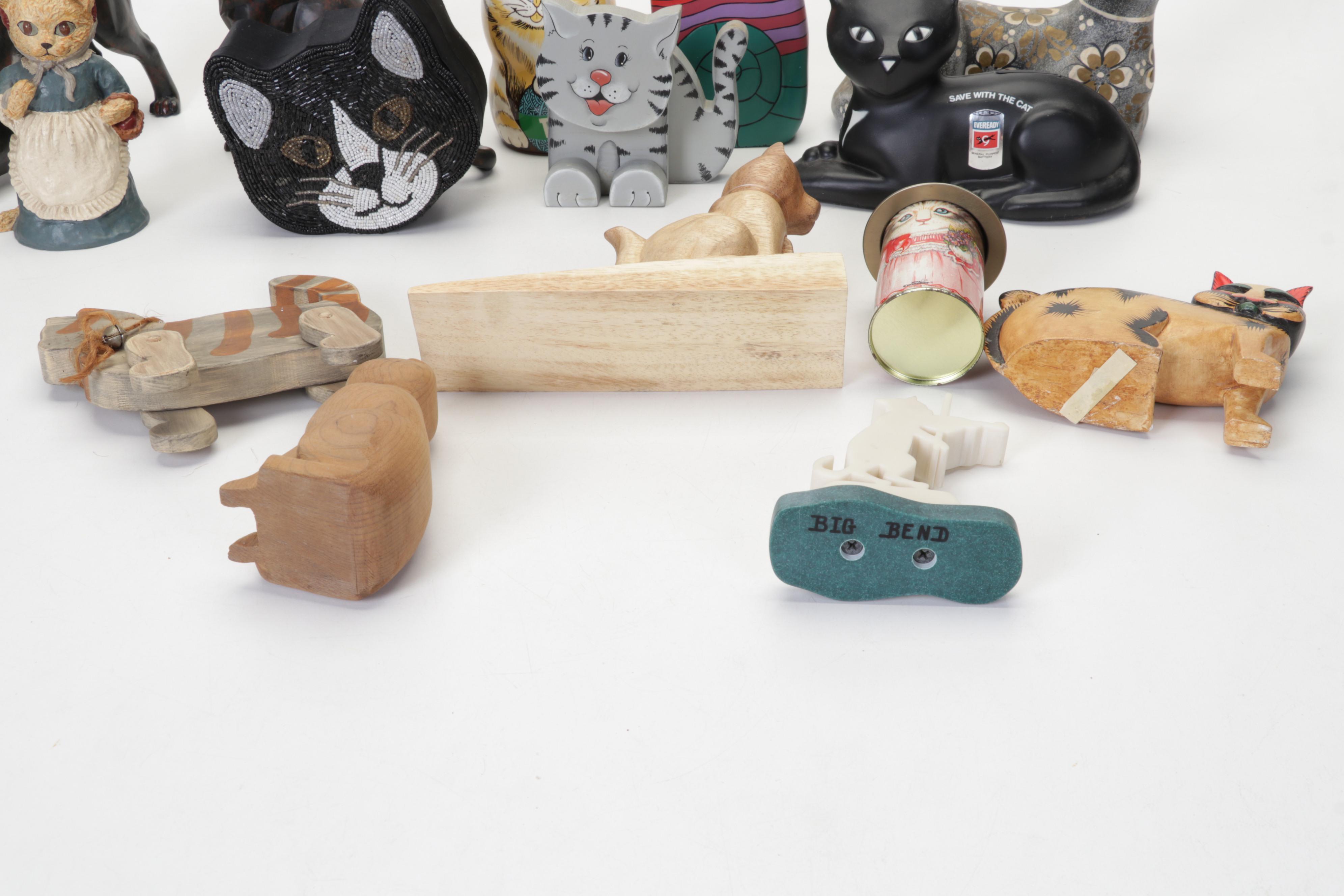 Hand-Painted Wood, Metal, Tin, & More Cat Figurines & Decor Feat. Laurel Burch