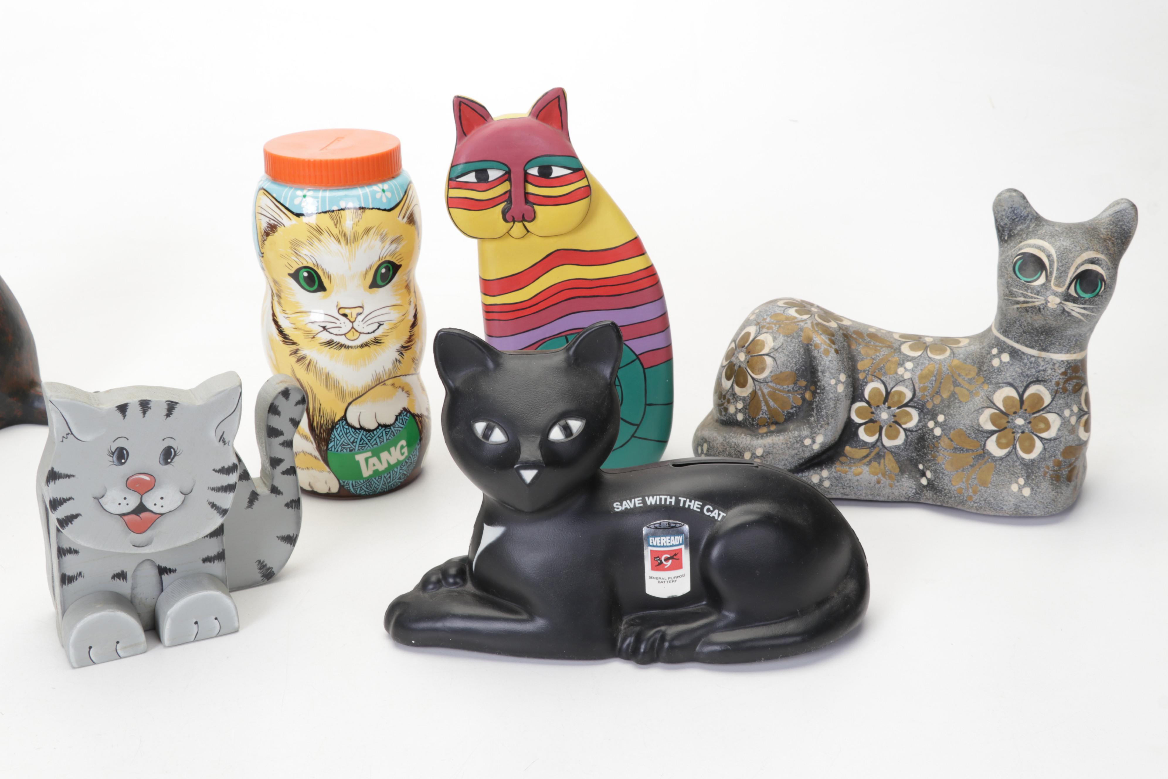 Hand-Painted Wood, Metal, Tin, & More Cat Figurines & Decor Feat. Laurel Burch
