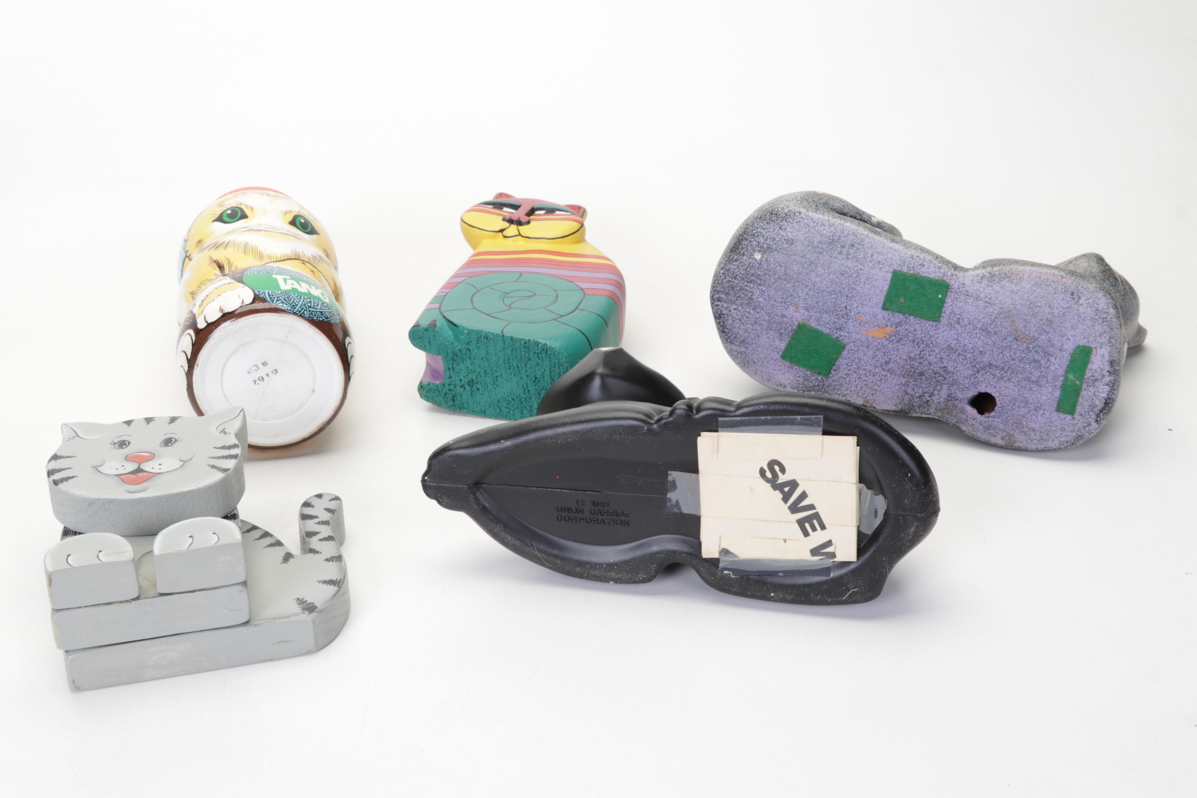 Hand-Painted Wood, Metal, Tin, & More Cat Figurines & Decor Feat. Laurel Burch