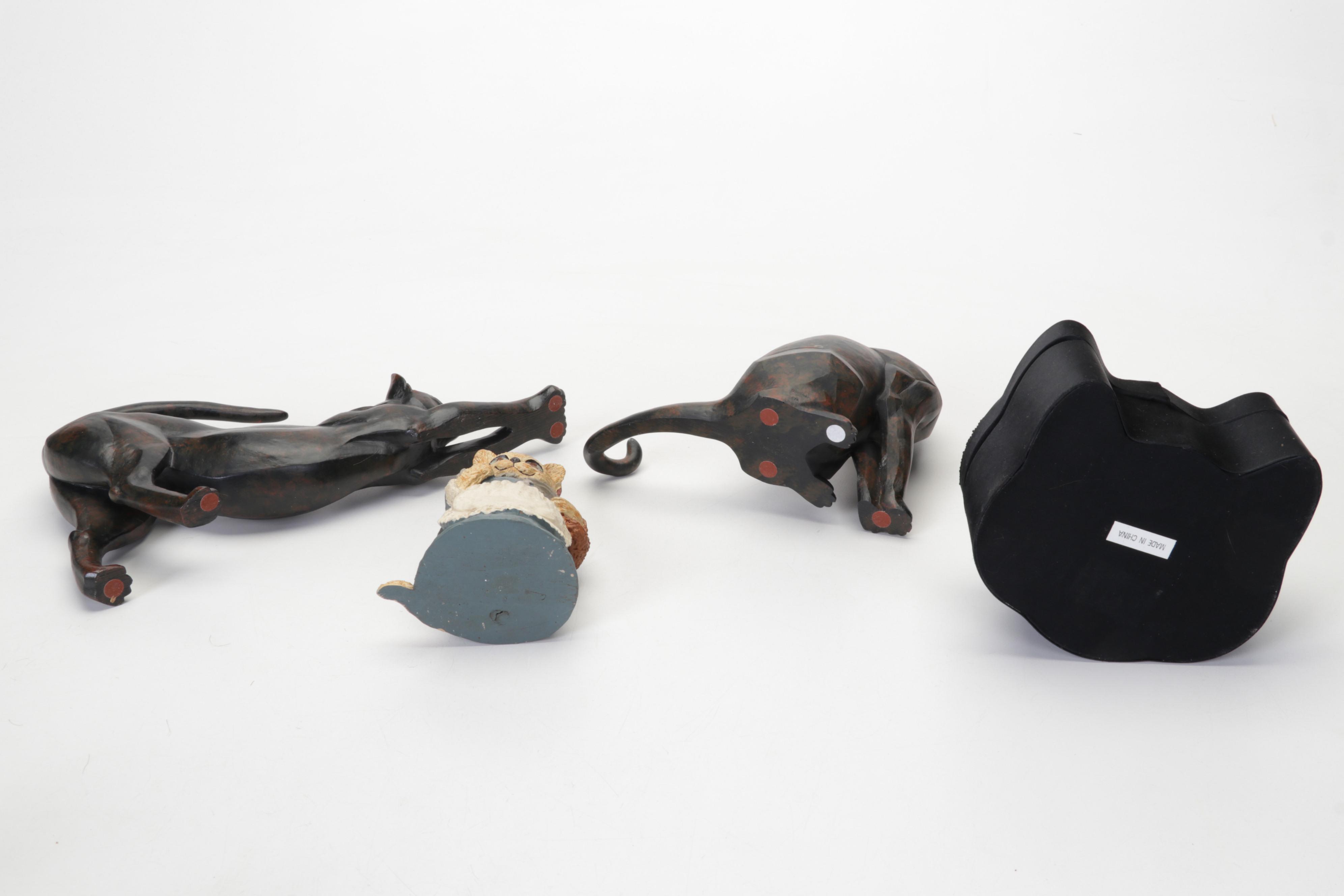 Hand-Painted Wood, Metal, Tin, & More Cat Figurines & Decor Feat. Laurel Burch