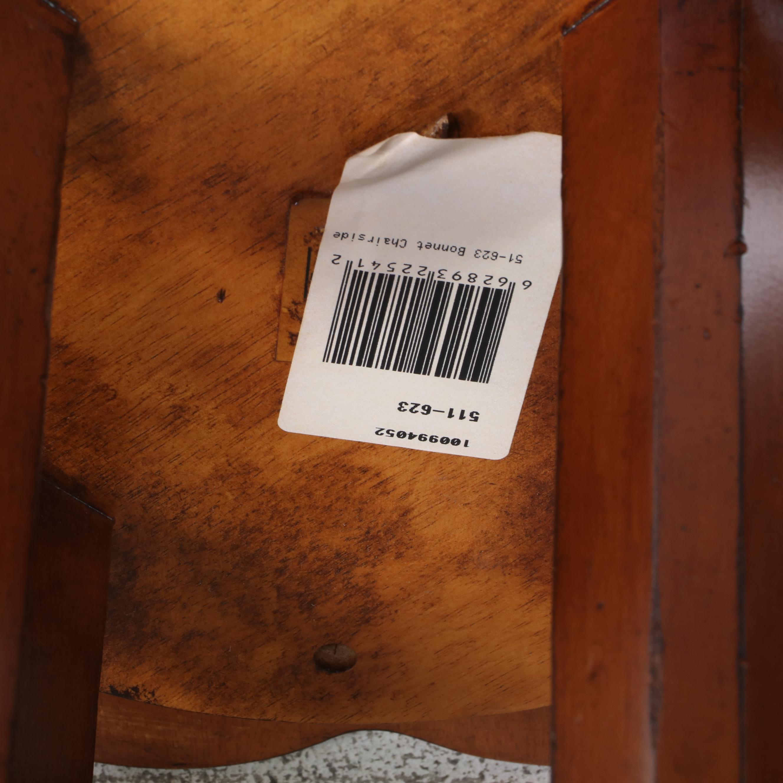 Pair of "Bonnet Chairside" Mahogany-Finish Wooden Side Tables