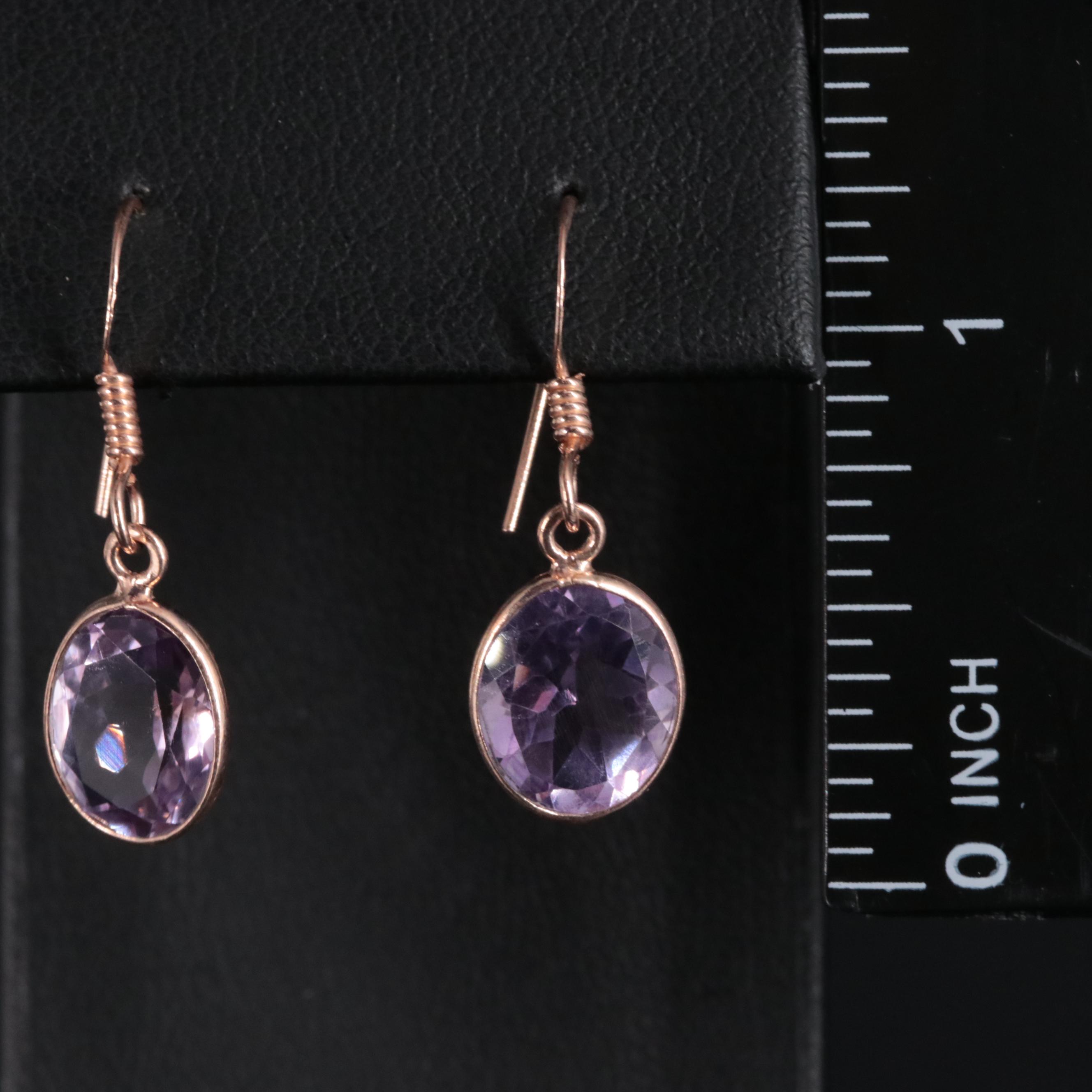 Sterling Silver Amethyst Drop Earrings