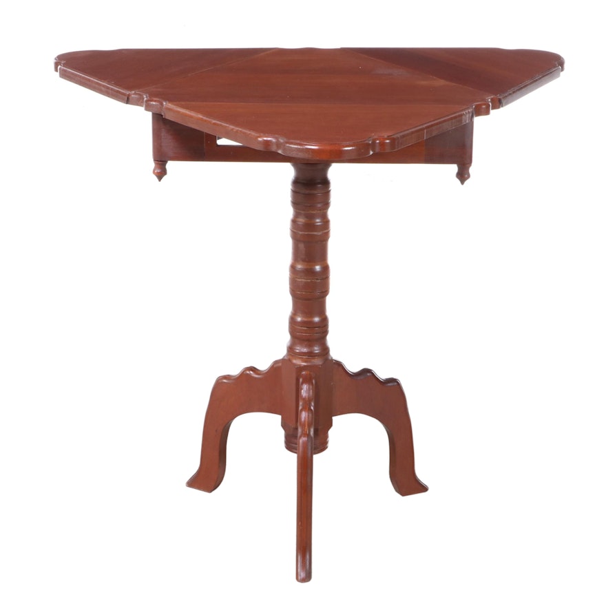 American Colonial Style Cherrywood Bench-Made Drop-Leaf Table, Late 20th Century