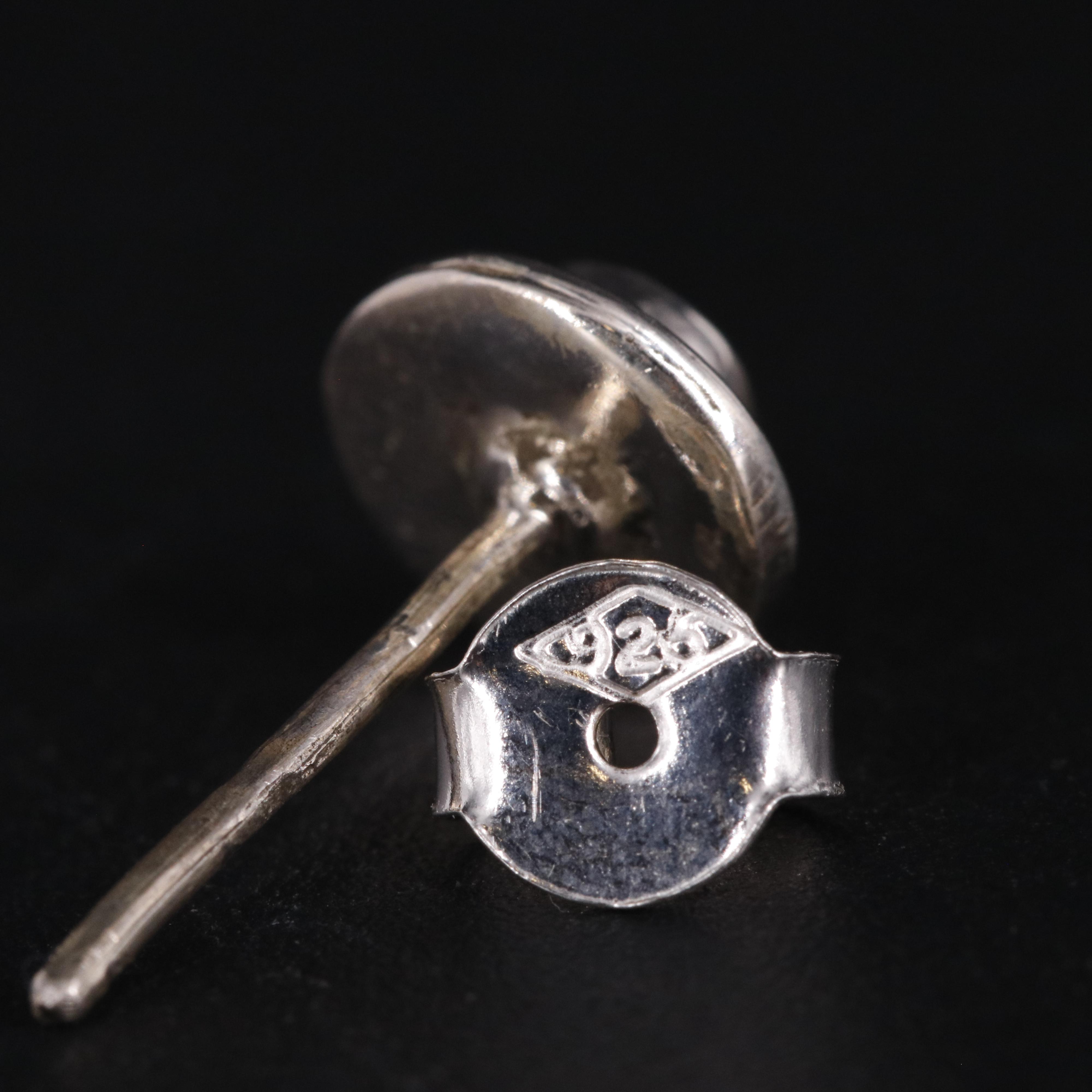 Sterling Sapphire Stud Earrings