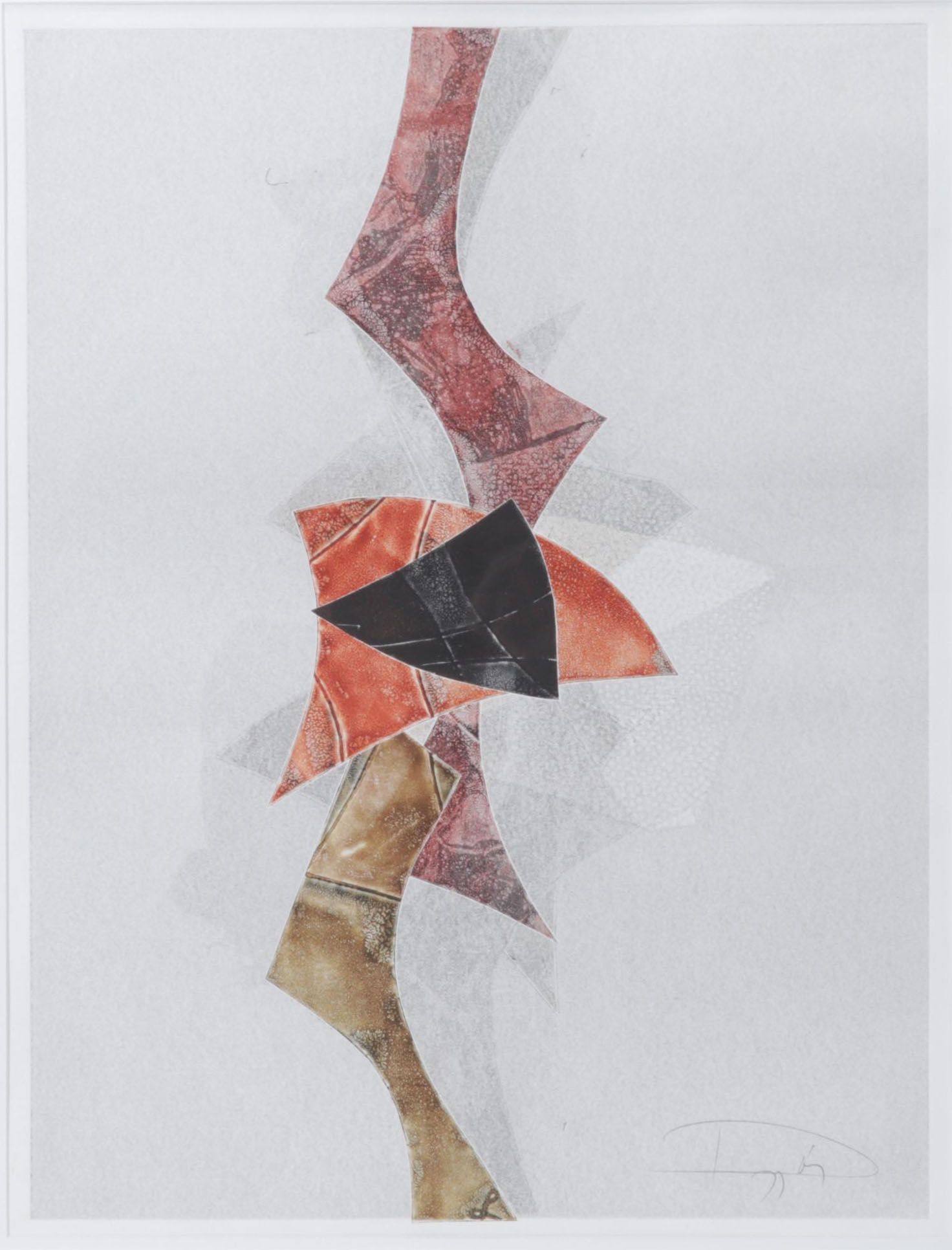 László Dús Abstract Etching With Aquatint, 1977