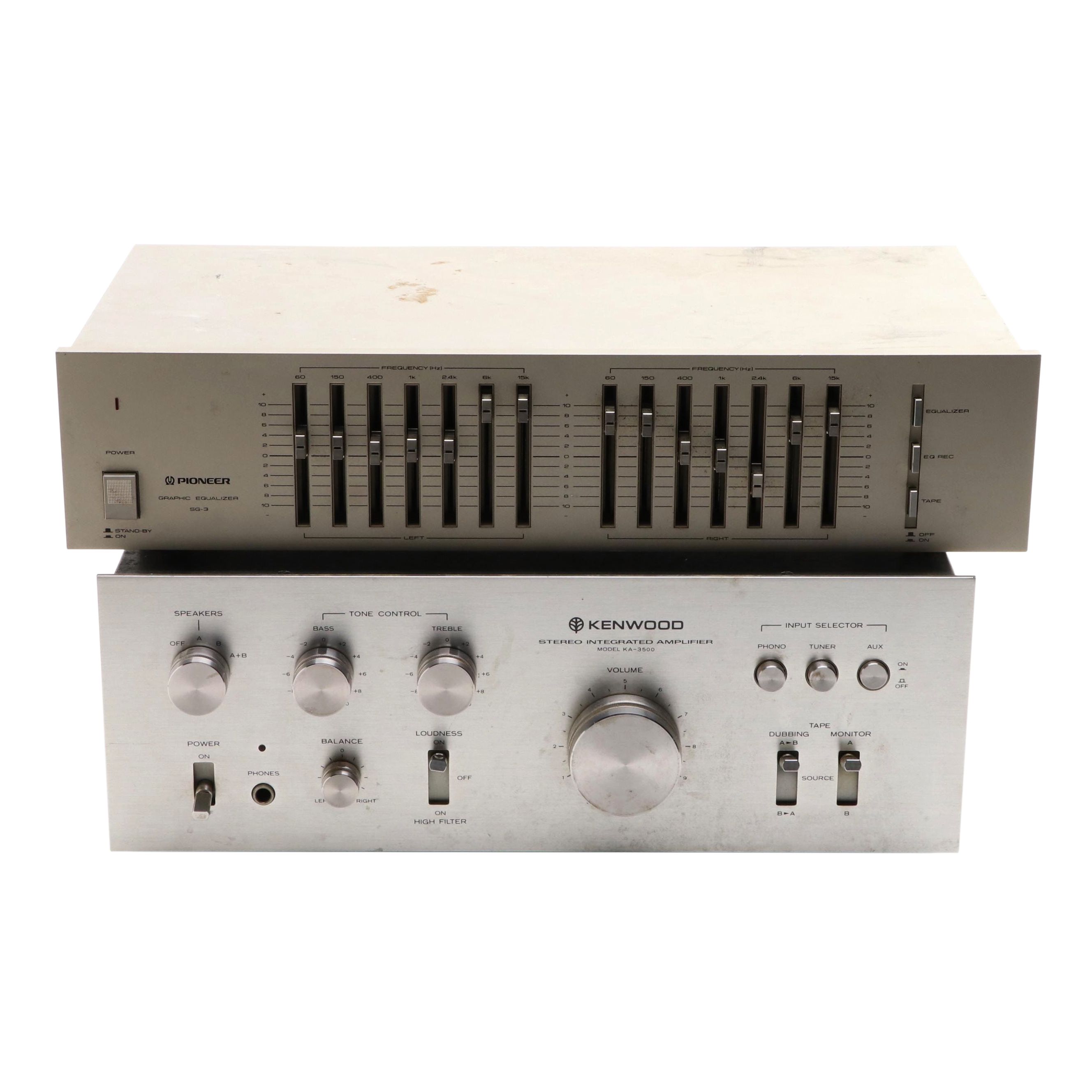 Kenwood KA-3500 Stereo Integrated Amplifier and Pioneer SG-3 Graphic Equalizer