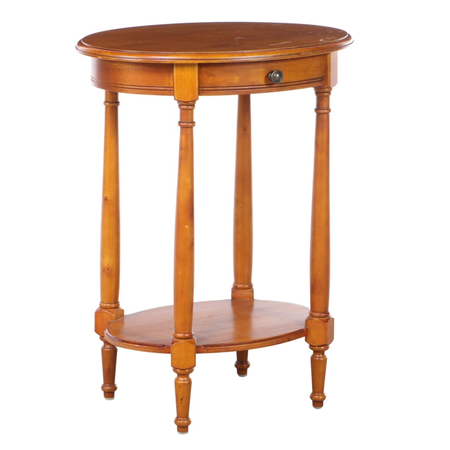 Federal Style Maple-Stained Two-Tier Side Table