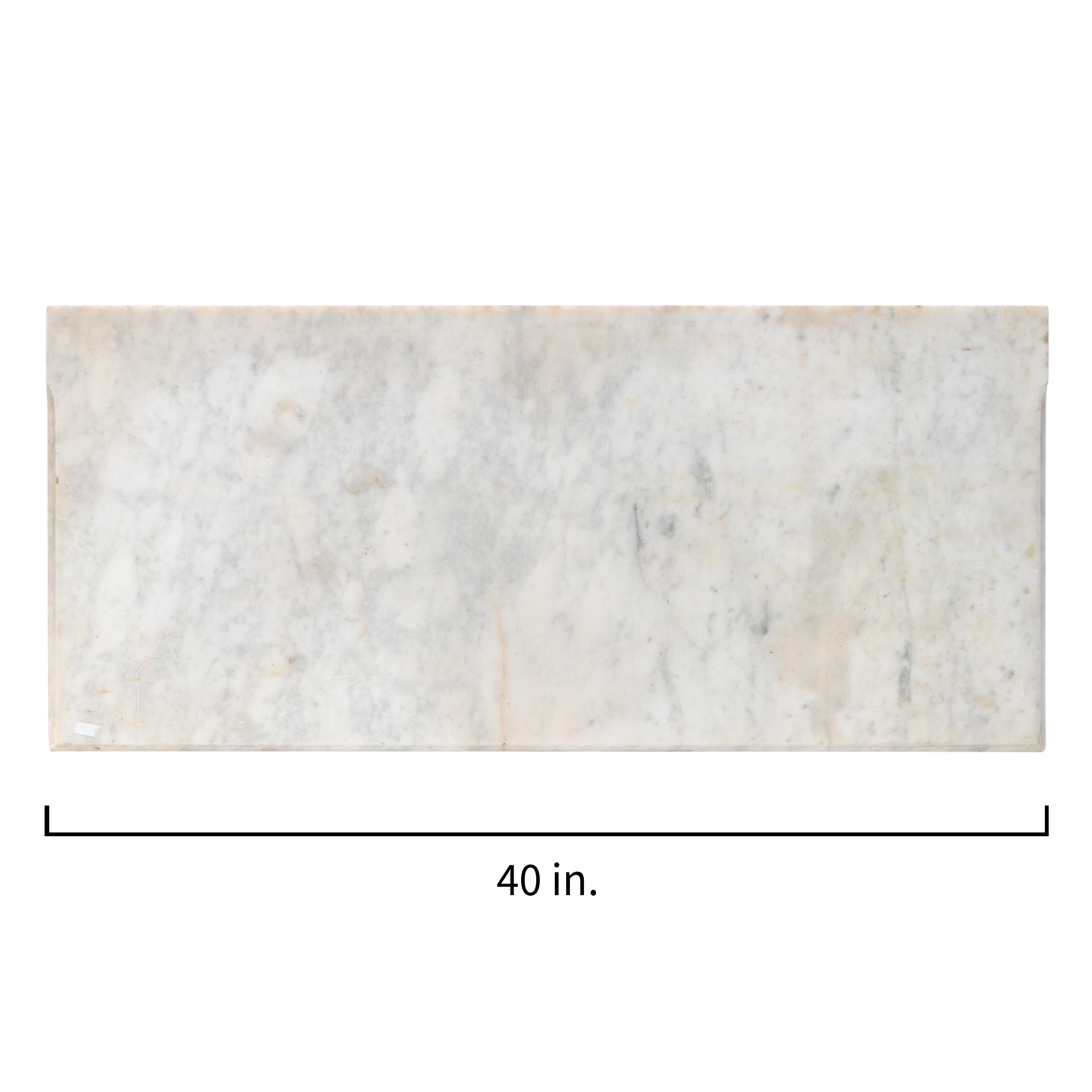 White Marble Countertop Slab with Beveled Edge
