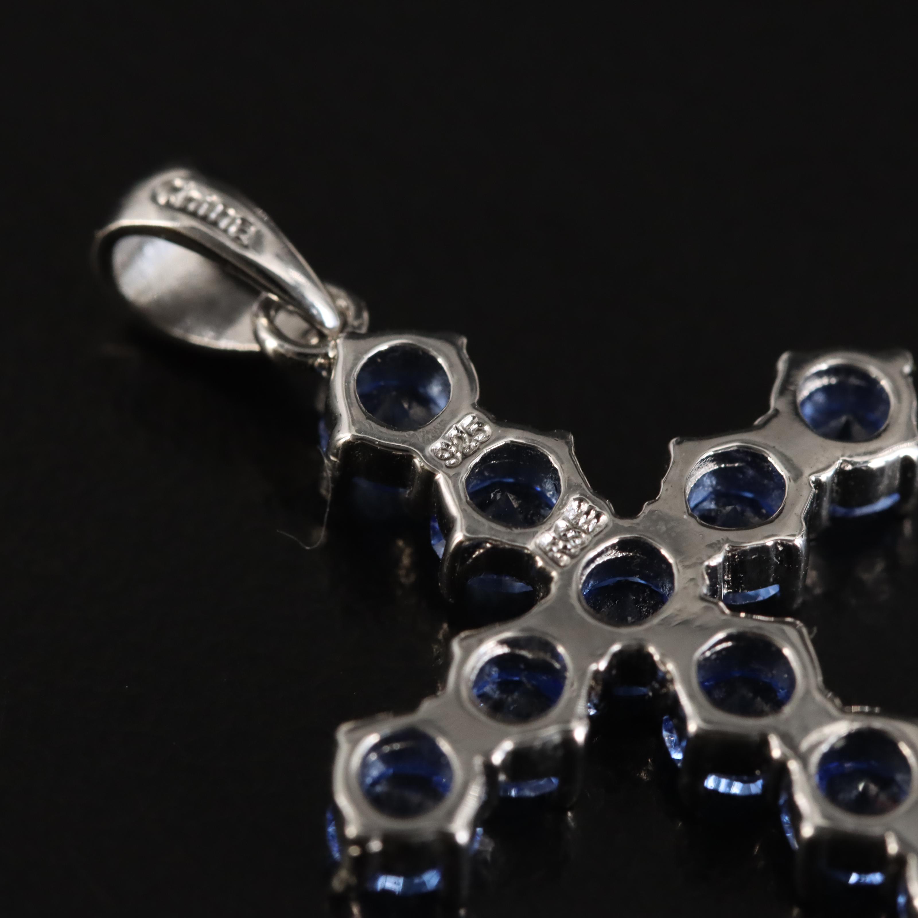 Sterling Glass Cross Pendant