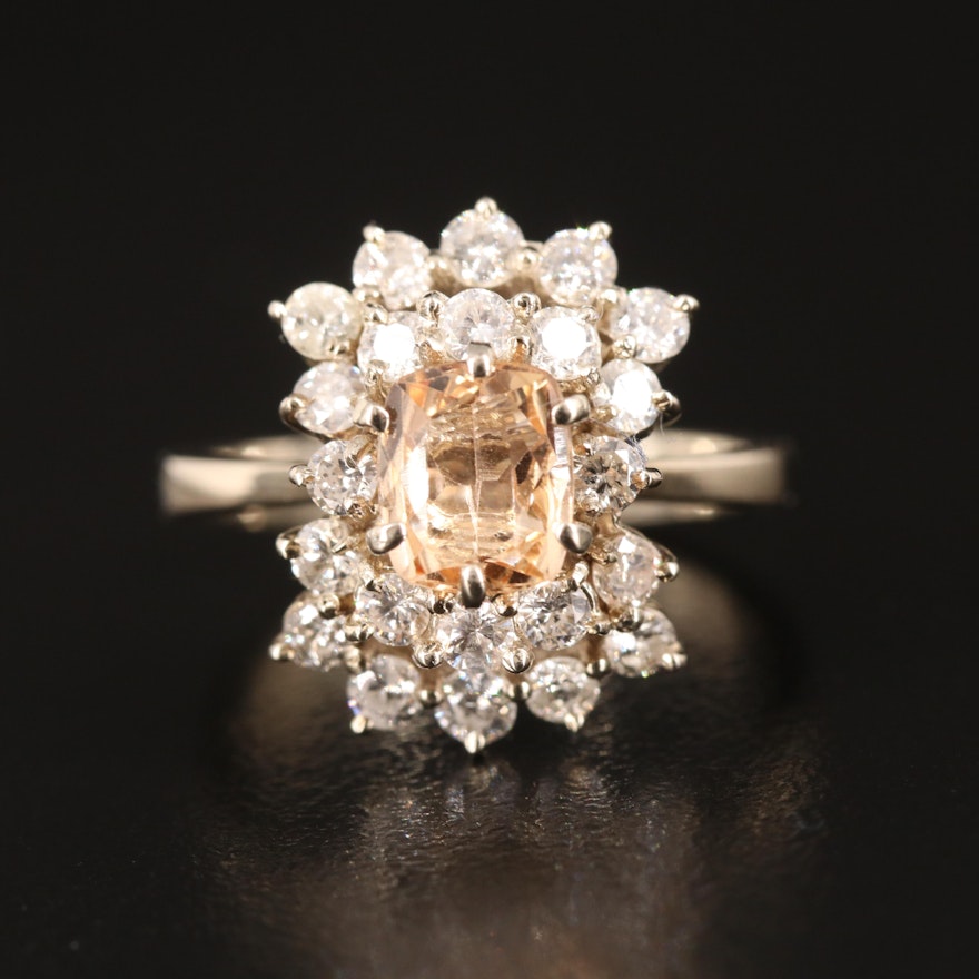 18K Topaz and Diamond Ring