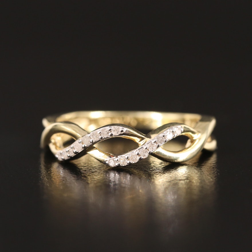 Sterling Diamond Infinity Ring