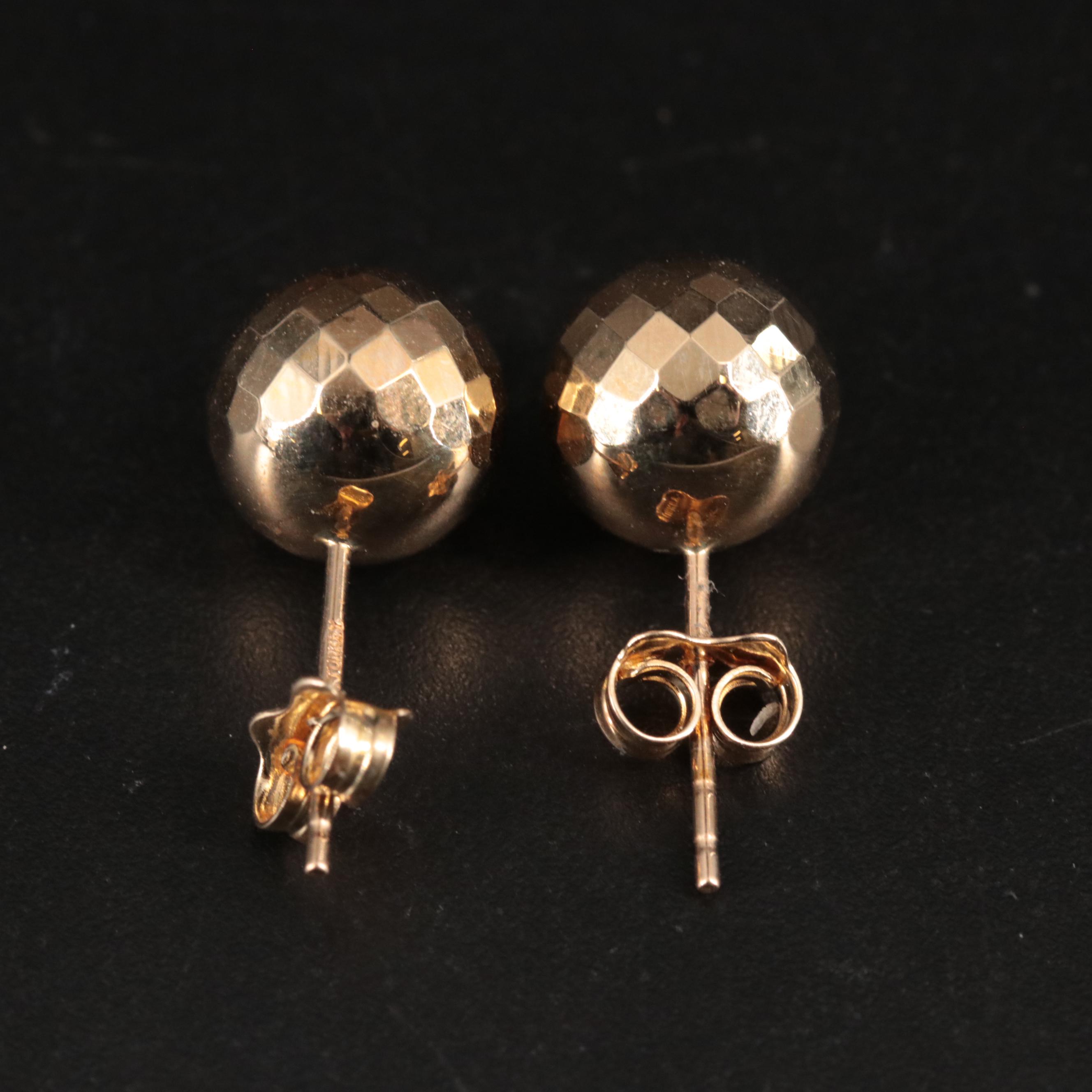 14K Ball Stud Earrings