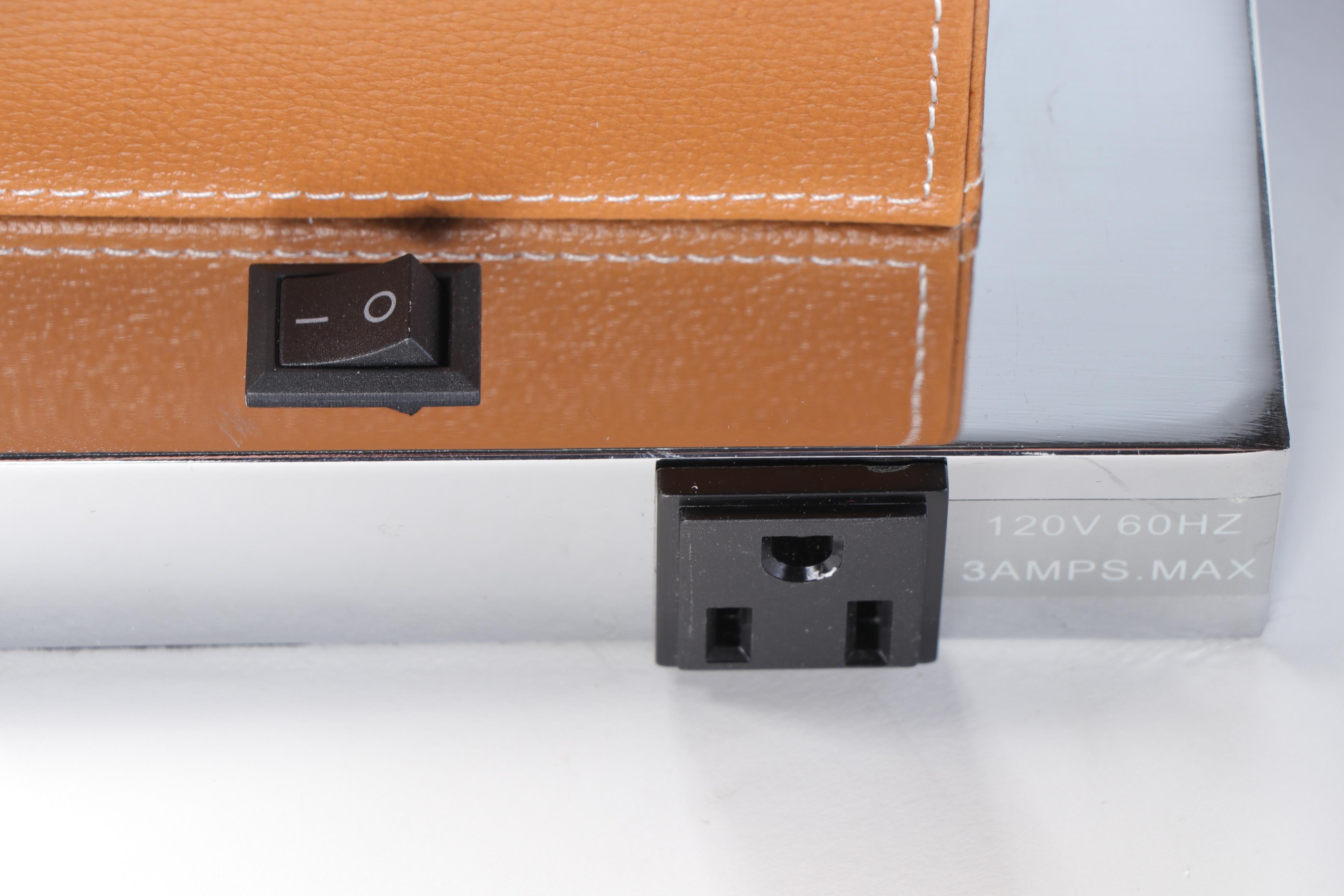 Bonded Leather-Wrapped Square Metal Column Table Lamps with Drum Shades