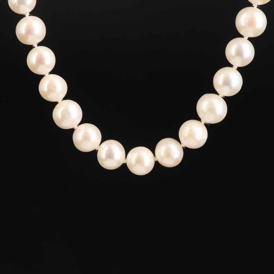 Pearl Necklace with Sterling Clasp