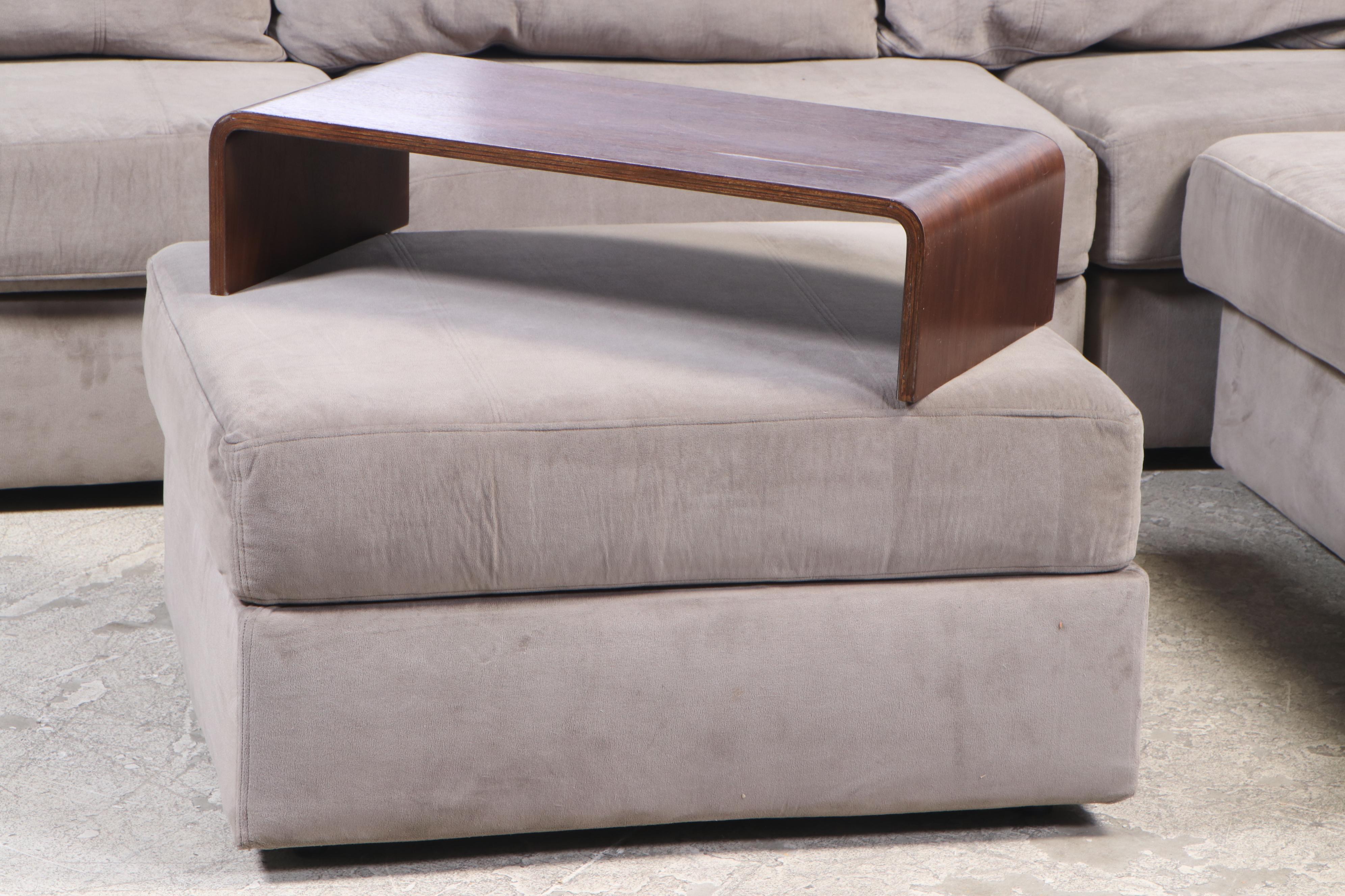 Lovesac Sectional Seating Group with Walnut Serving Accessories