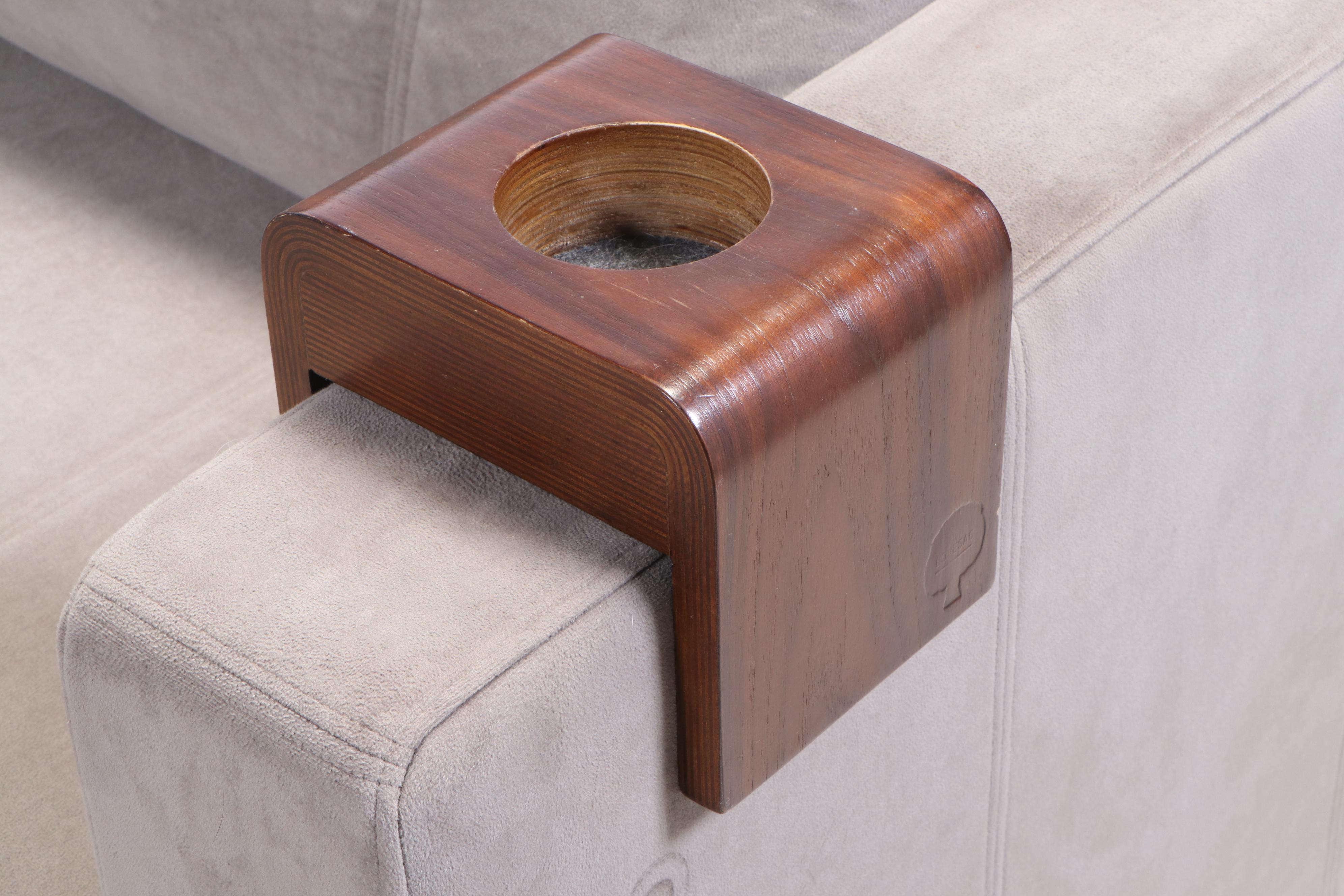 Lovesac Sectional Seating Group with Walnut Serving Accessories