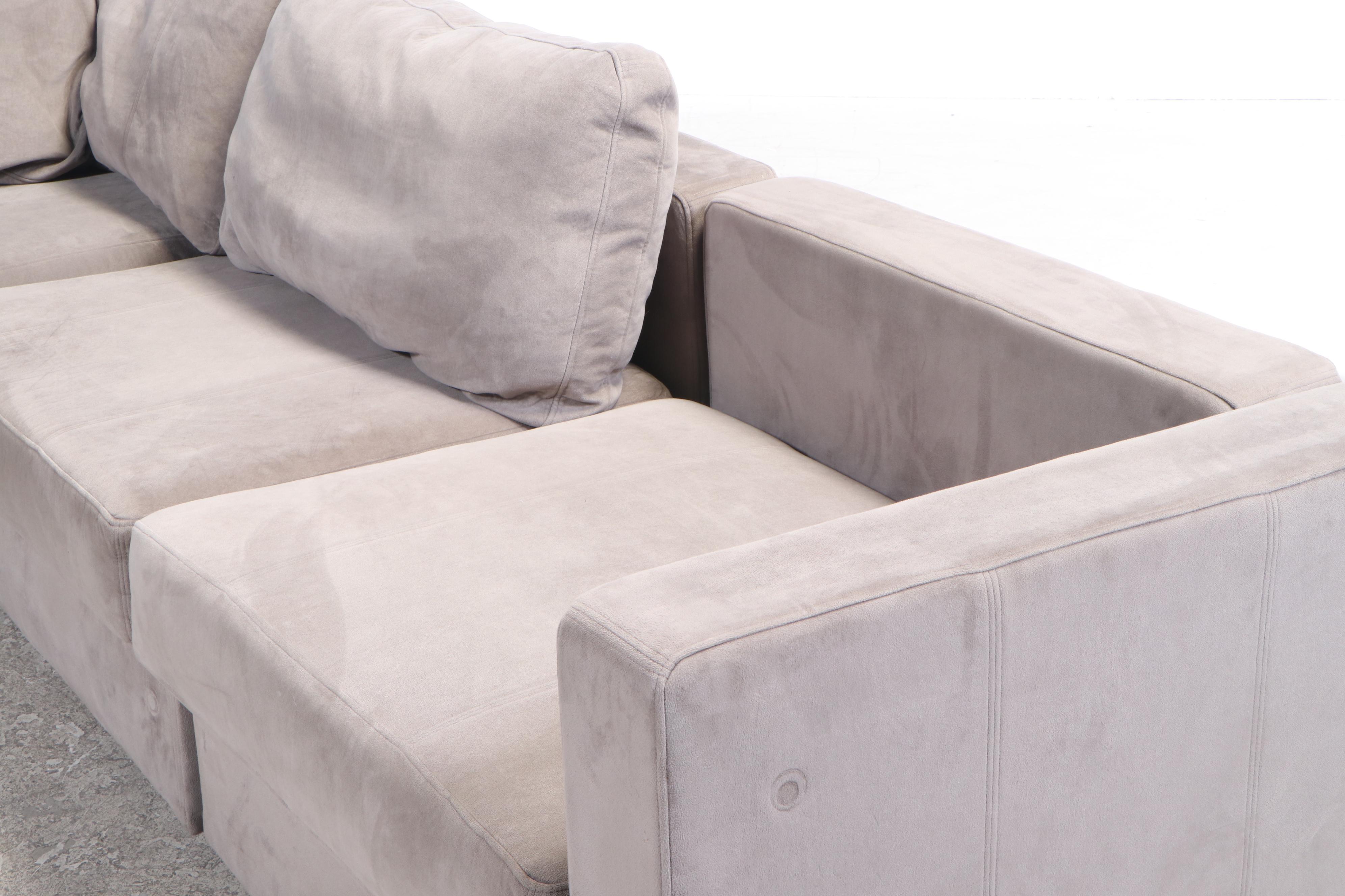 Lovesac Sectional Seating Group with Walnut Serving Accessories