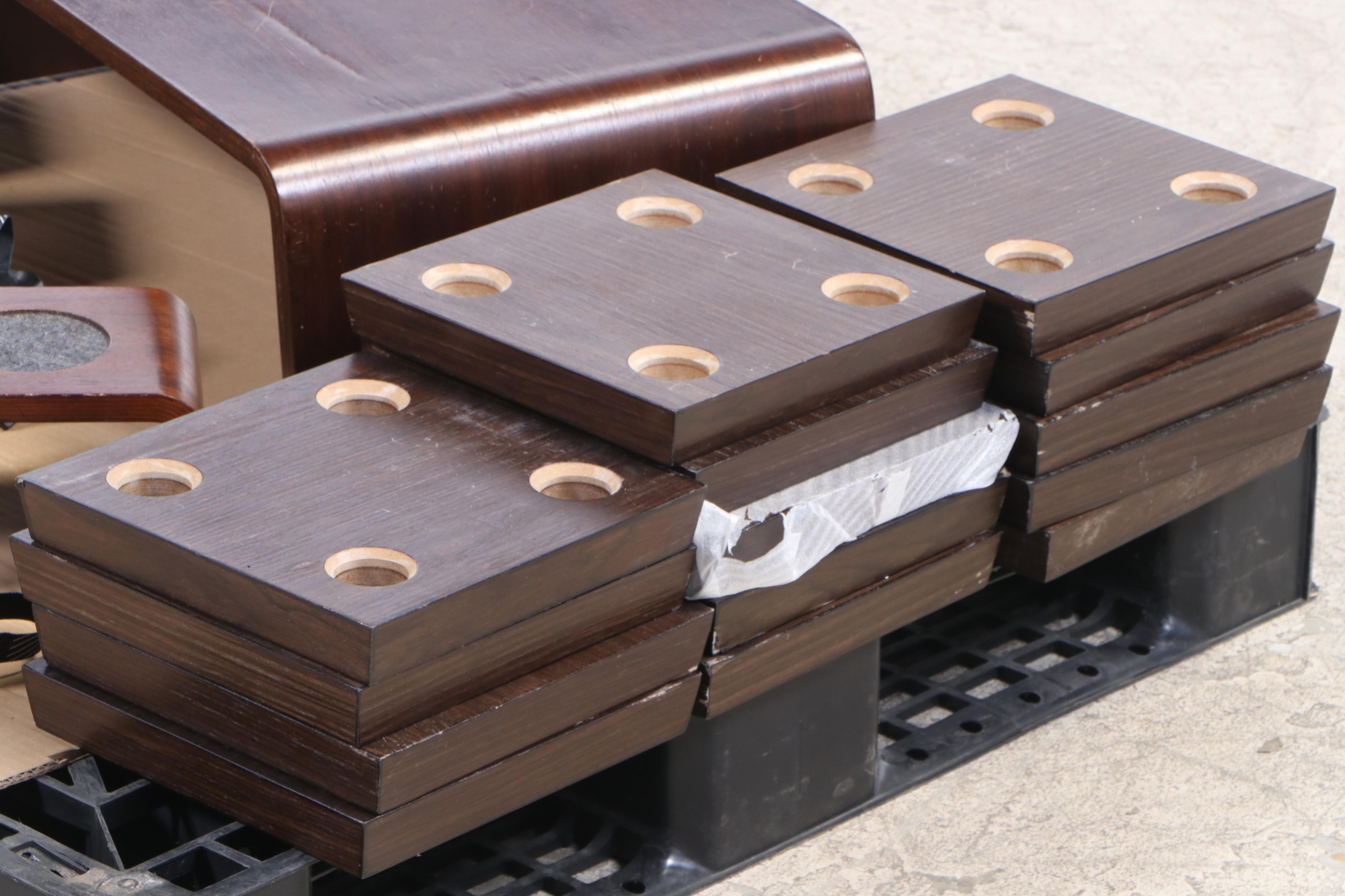 Lovesac Sectional Seating Group with Walnut Serving Accessories