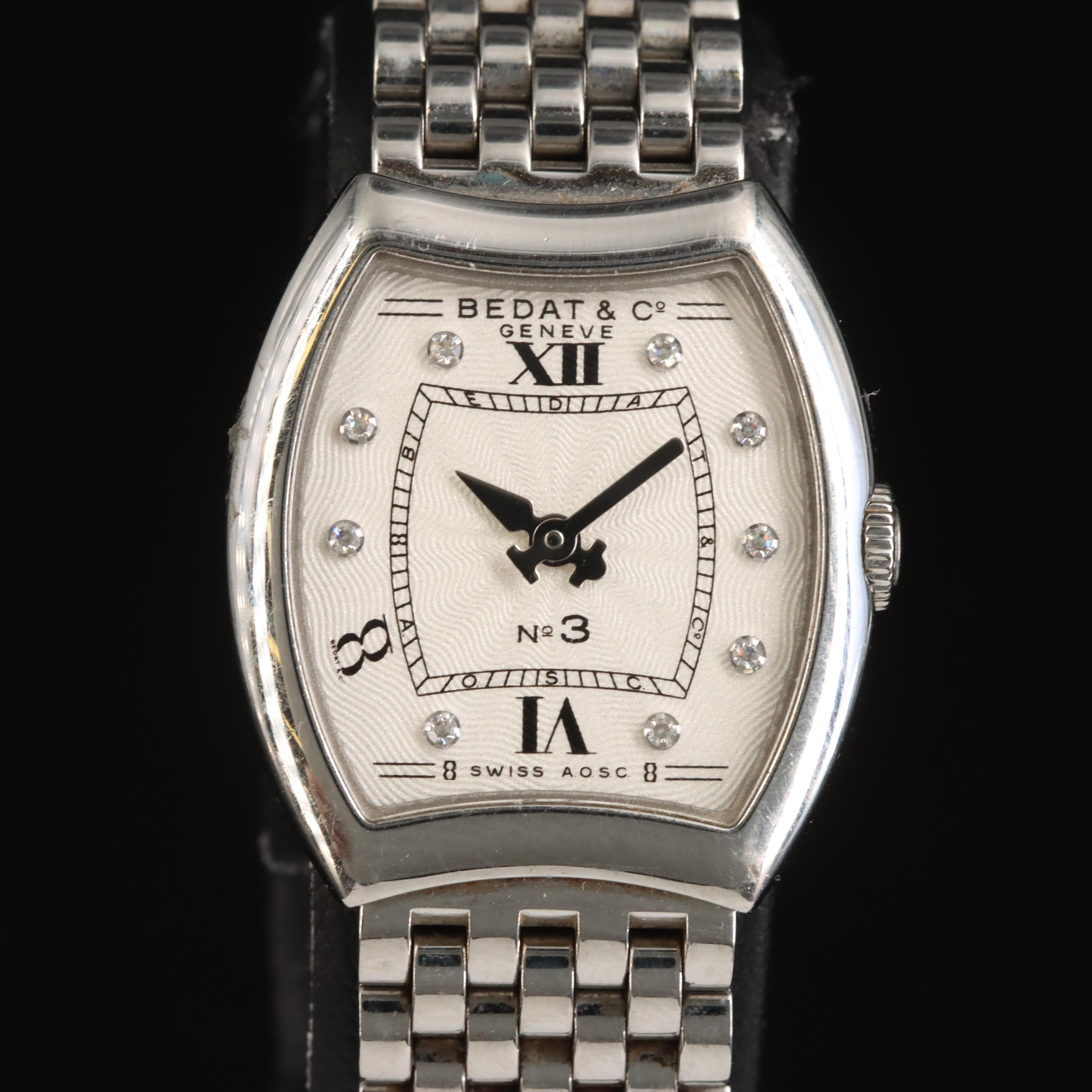 Bedat & Co. No. 3 Diamond Dial Stainless Steel Watch
