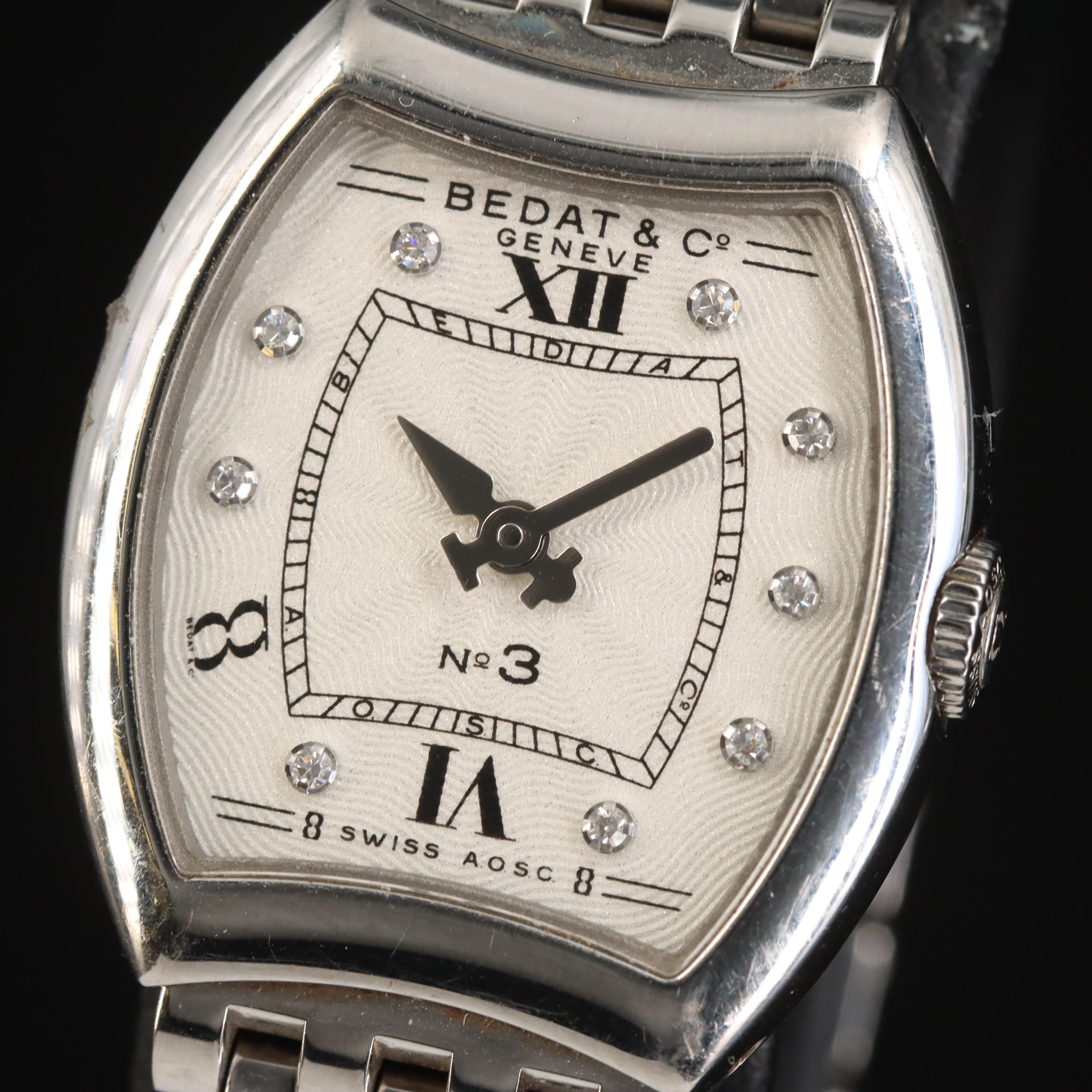 Bedat & Co. No. 3 Diamond Dial Stainless Steel Watch