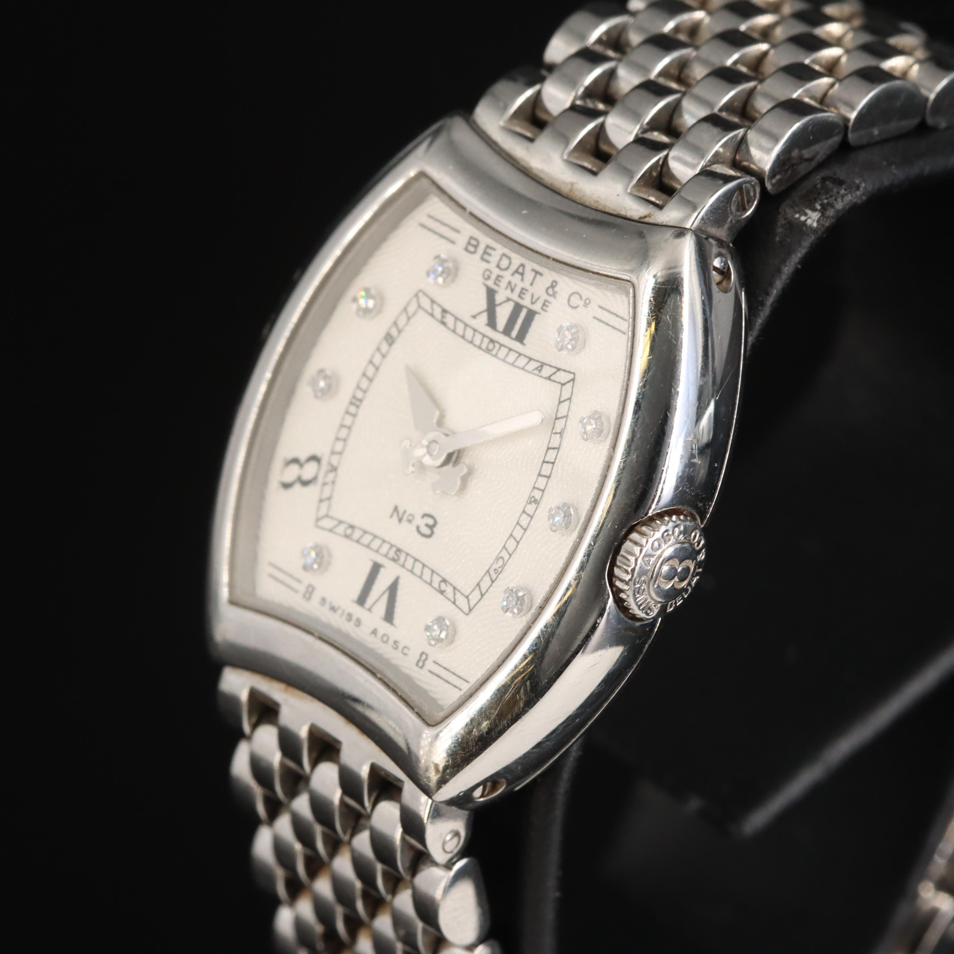 Bedat & Co. No. 3 Diamond Dial Stainless Steel Watch