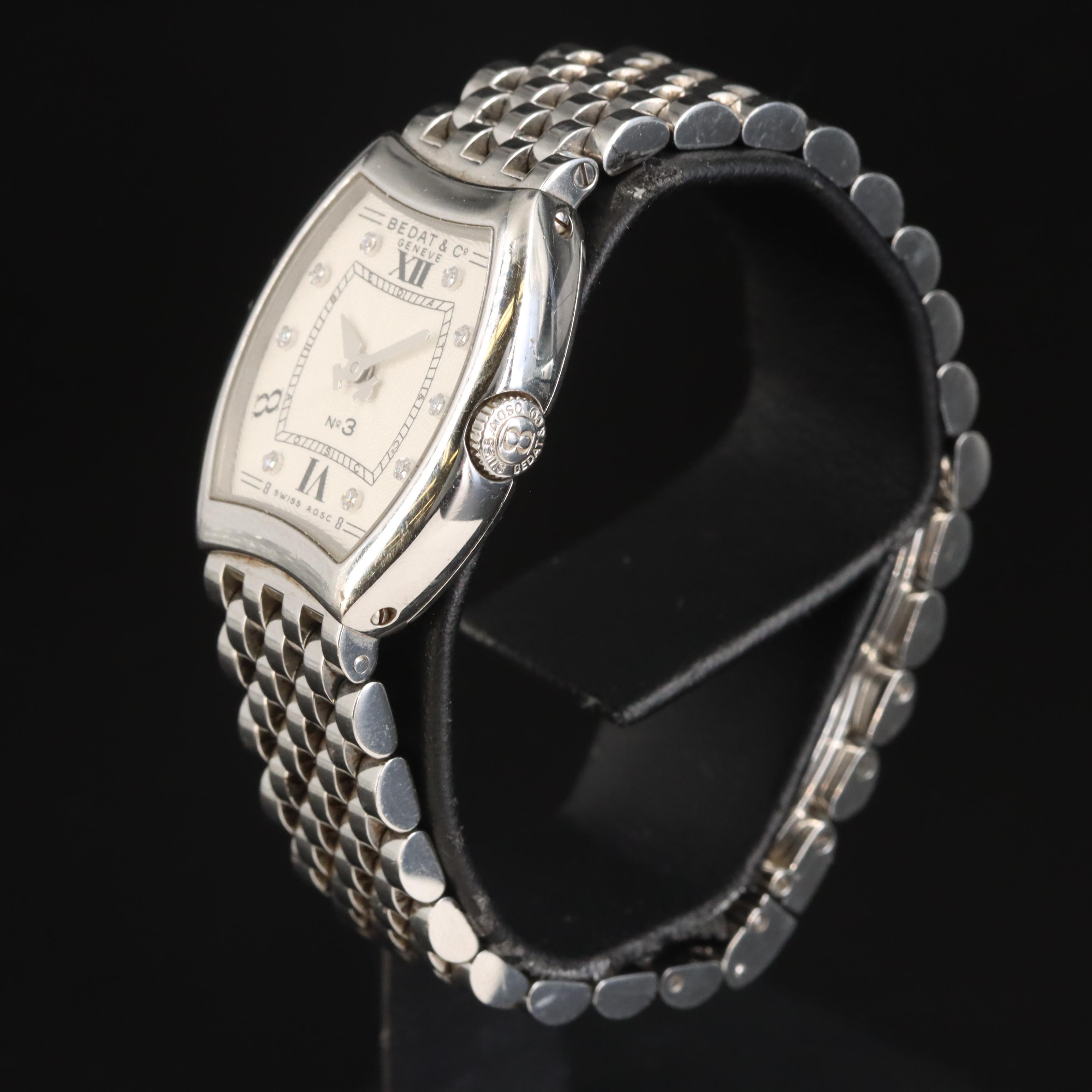 Bedat & Co. No. 3 Diamond Dial Stainless Steel Watch